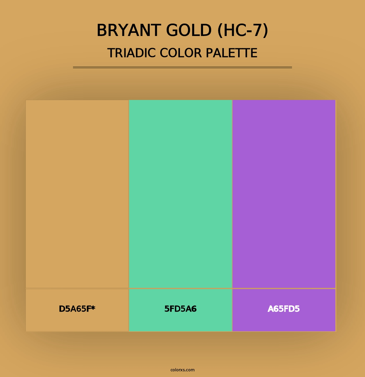 Bryant Gold (HC-7) - Triadic Color Palette