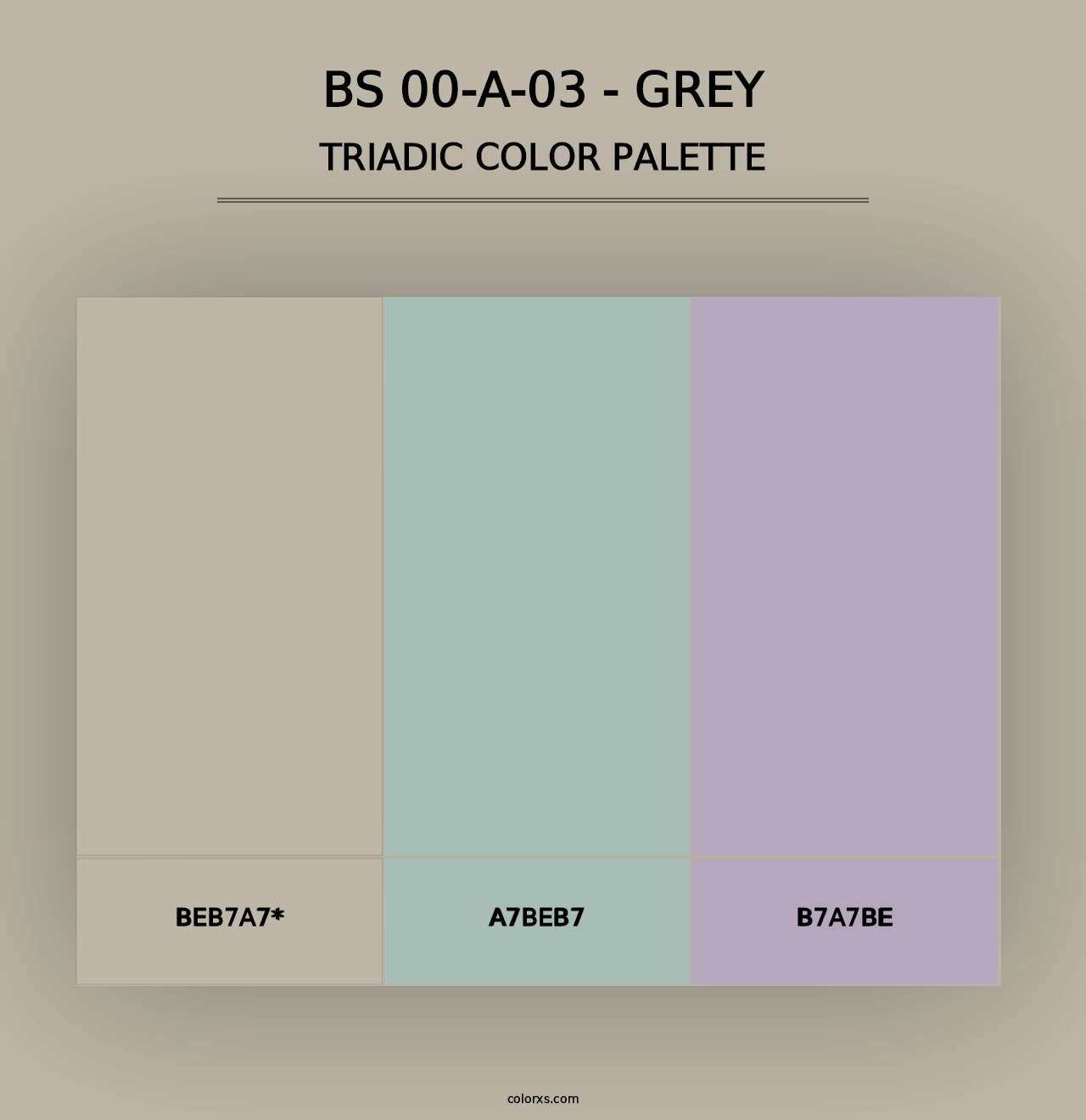 BS 00-A-03 - Grey - Triadic Color Palette