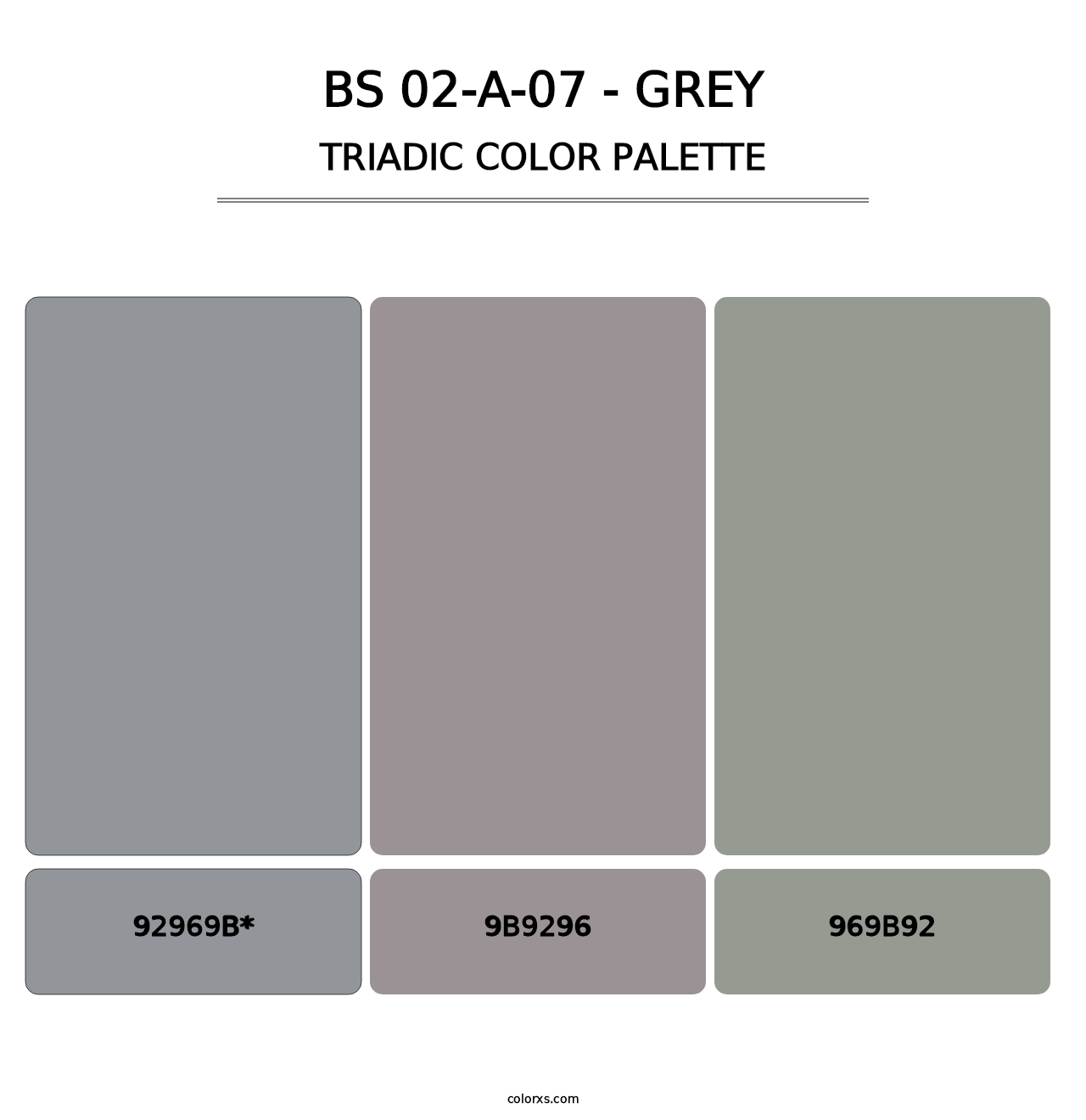 BS 02-A-07 - Grey - Triadic Color Palette