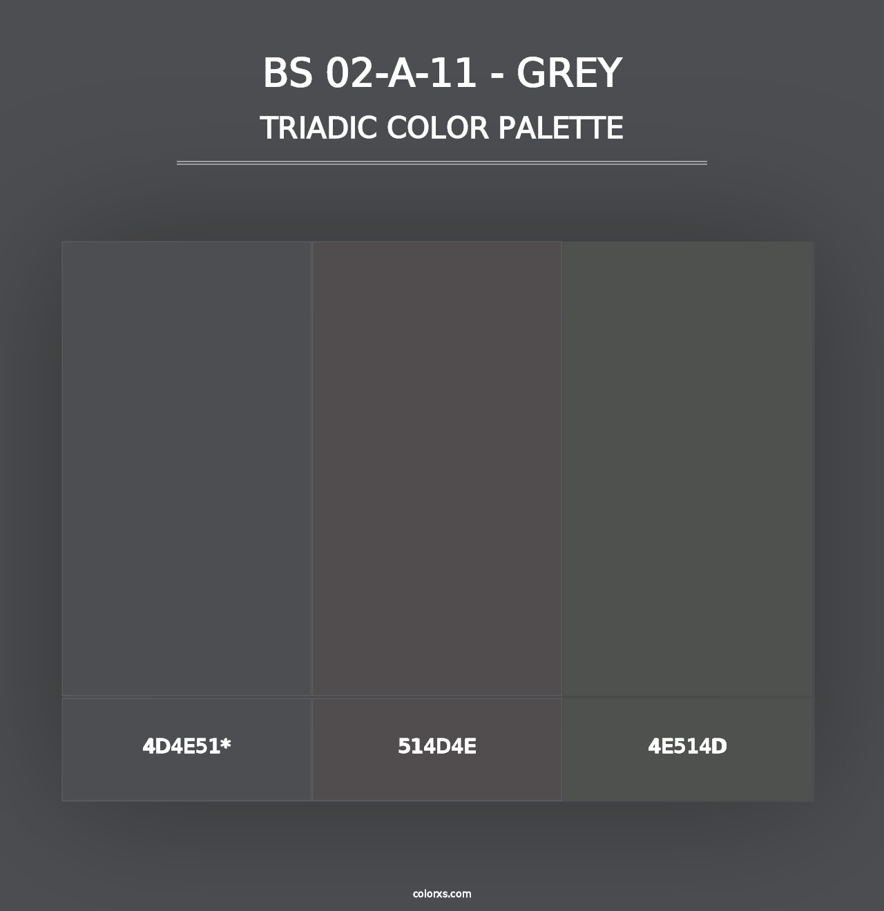 BS 02-A-11 - Grey - Triadic Color Palette