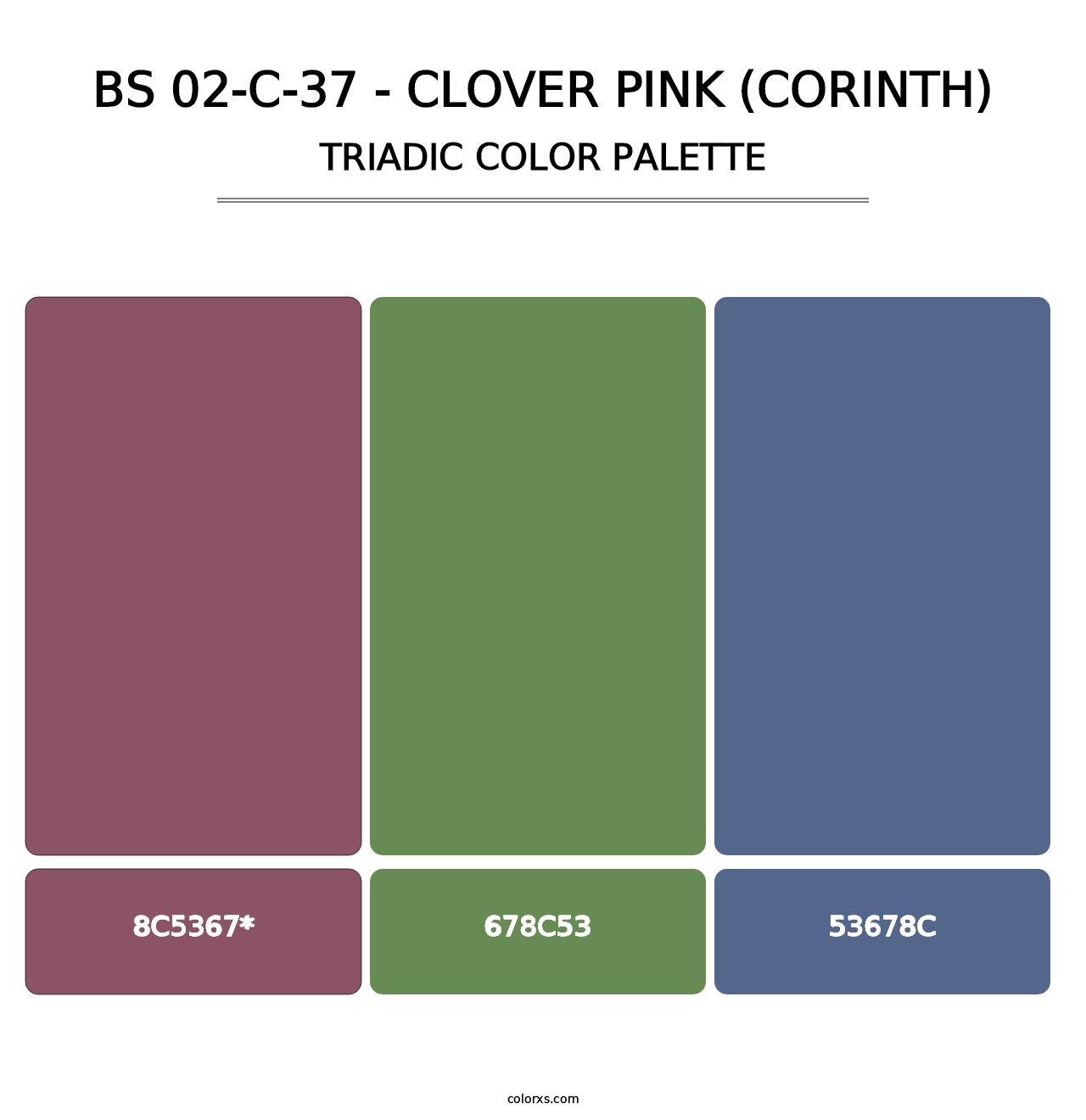 BS 02-C-37 - Clover Pink (Corinth) - Triadic Color Palette