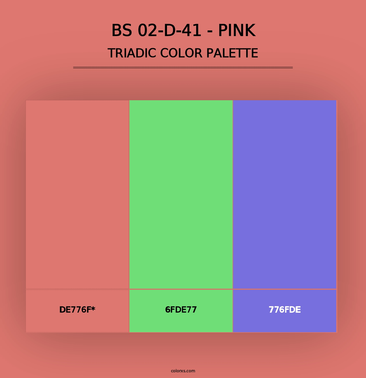 BS 02-D-41 - Pink - Triadic Color Palette