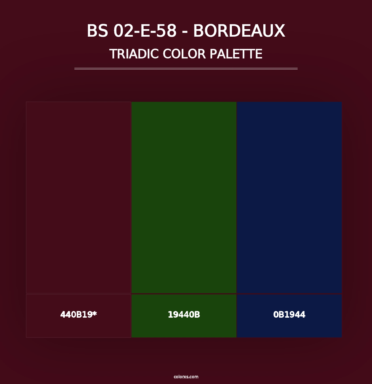 BS 02-E-58 - Bordeaux - Triadic Color Palette