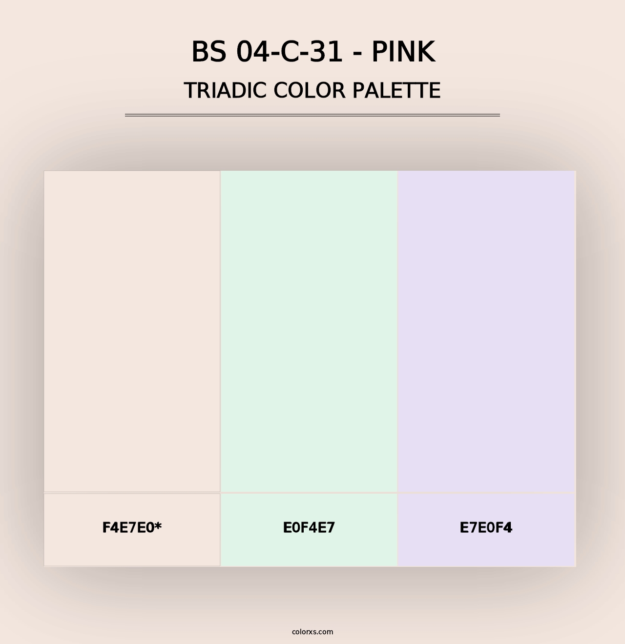 BS 04-C-31 - Pink - Triadic Color Palette