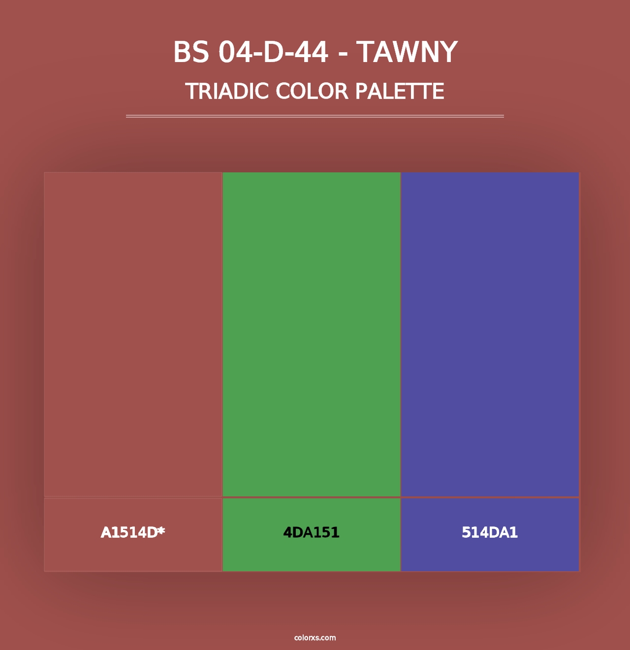 BS 04-D-44 - Tawny - Triadic Color Palette