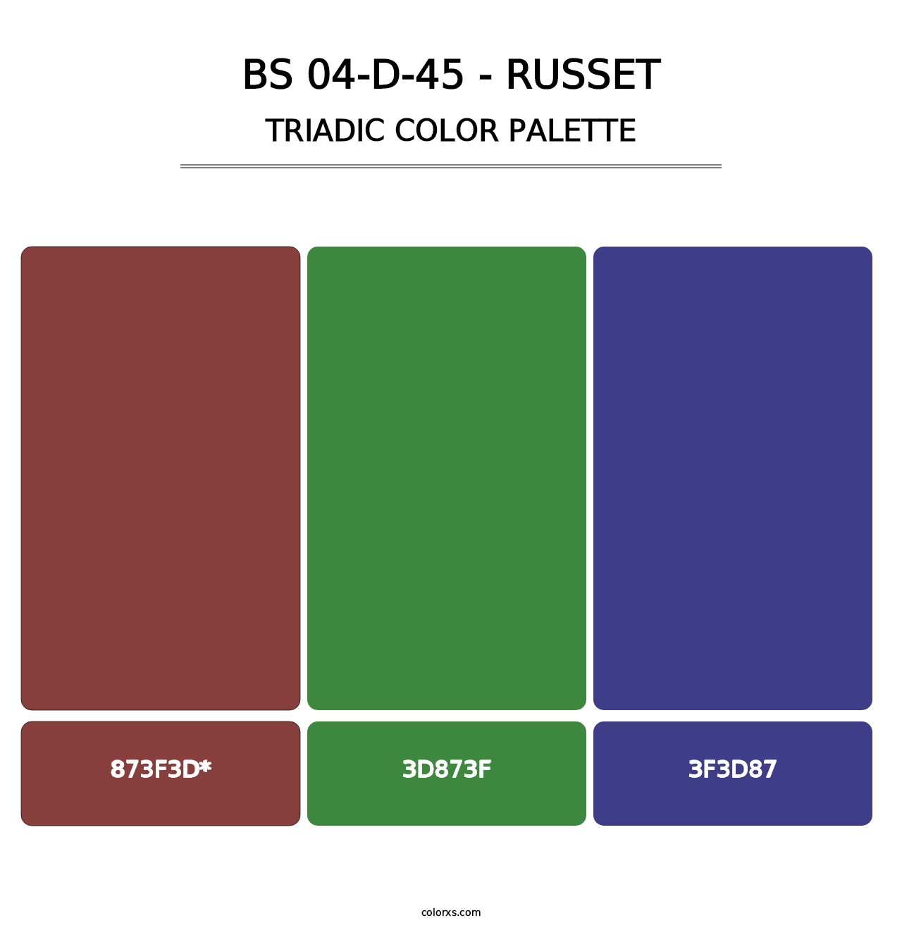 BS 04-D-45 - Russet - Triadic Color Palette