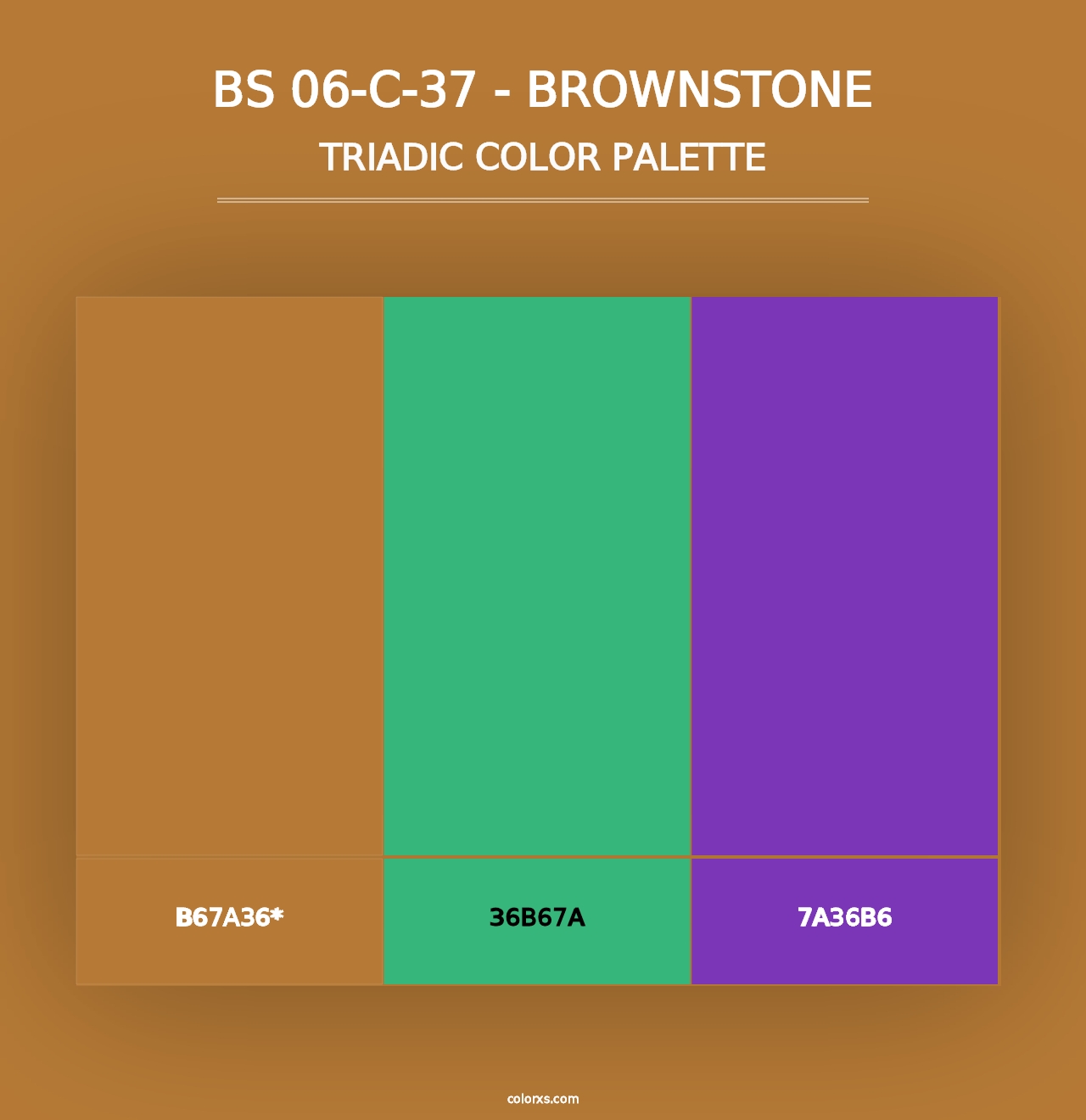 BS 06-C-37 - Brownstone - Triadic Color Palette