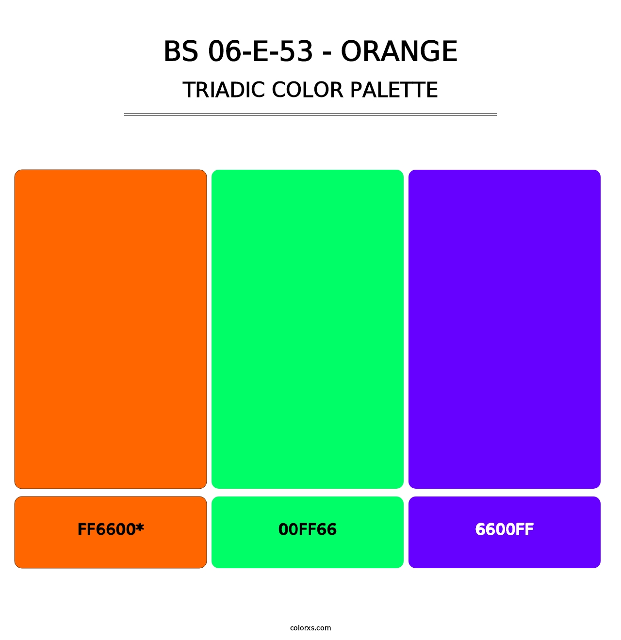 BS 06-E-53 - Orange - Triadic Color Palette