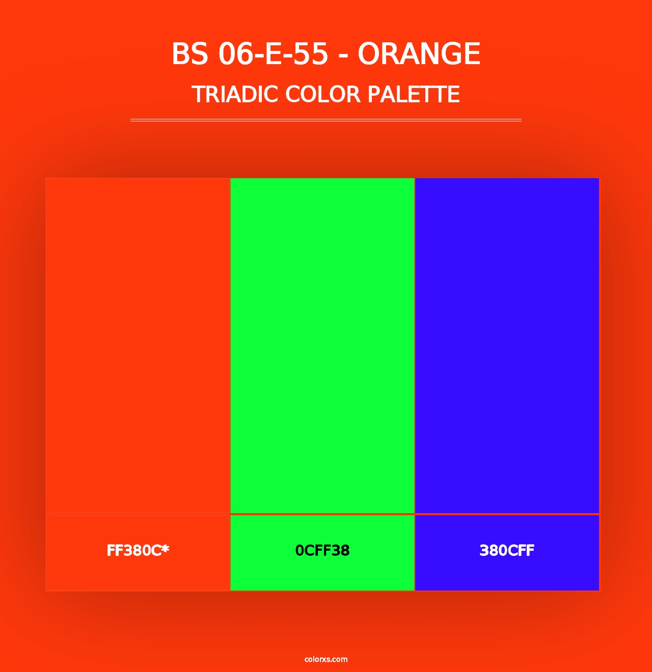 BS 06-E-55 - Orange - Triadic Color Palette