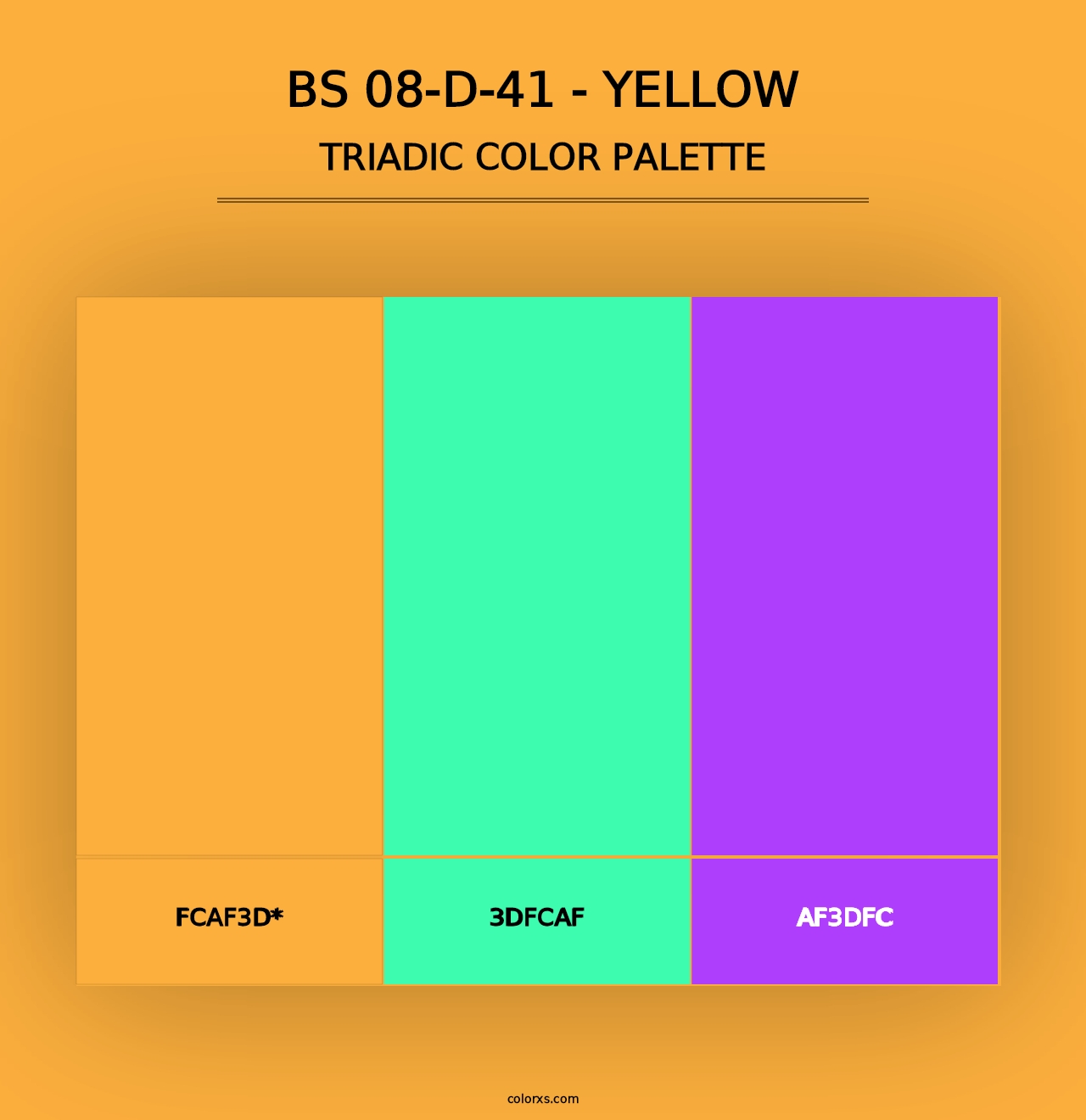 BS 08-D-41 - Yellow - Triadic Color Palette