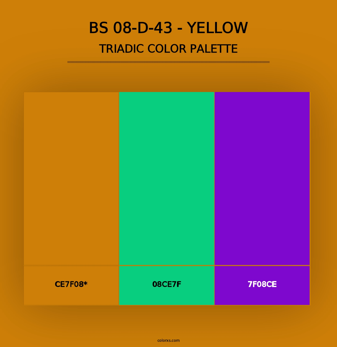 BS 08-D-43 - Yellow - Triadic Color Palette