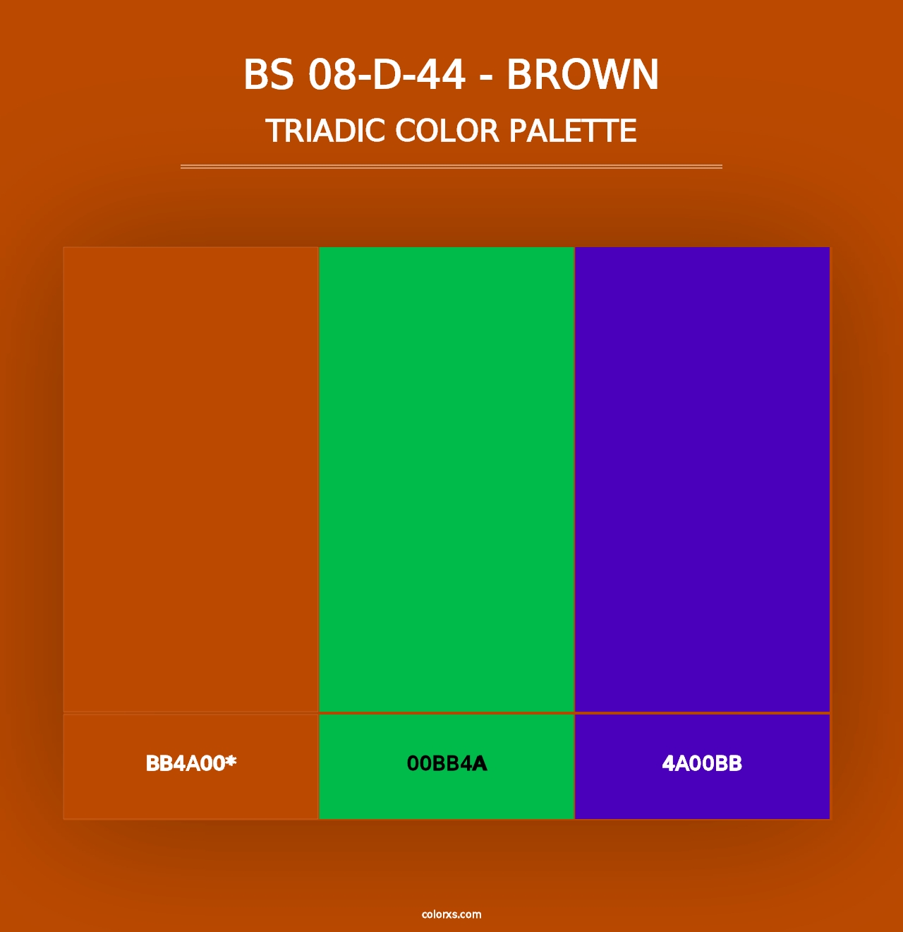 BS 08-D-44 - Brown - Triadic Color Palette