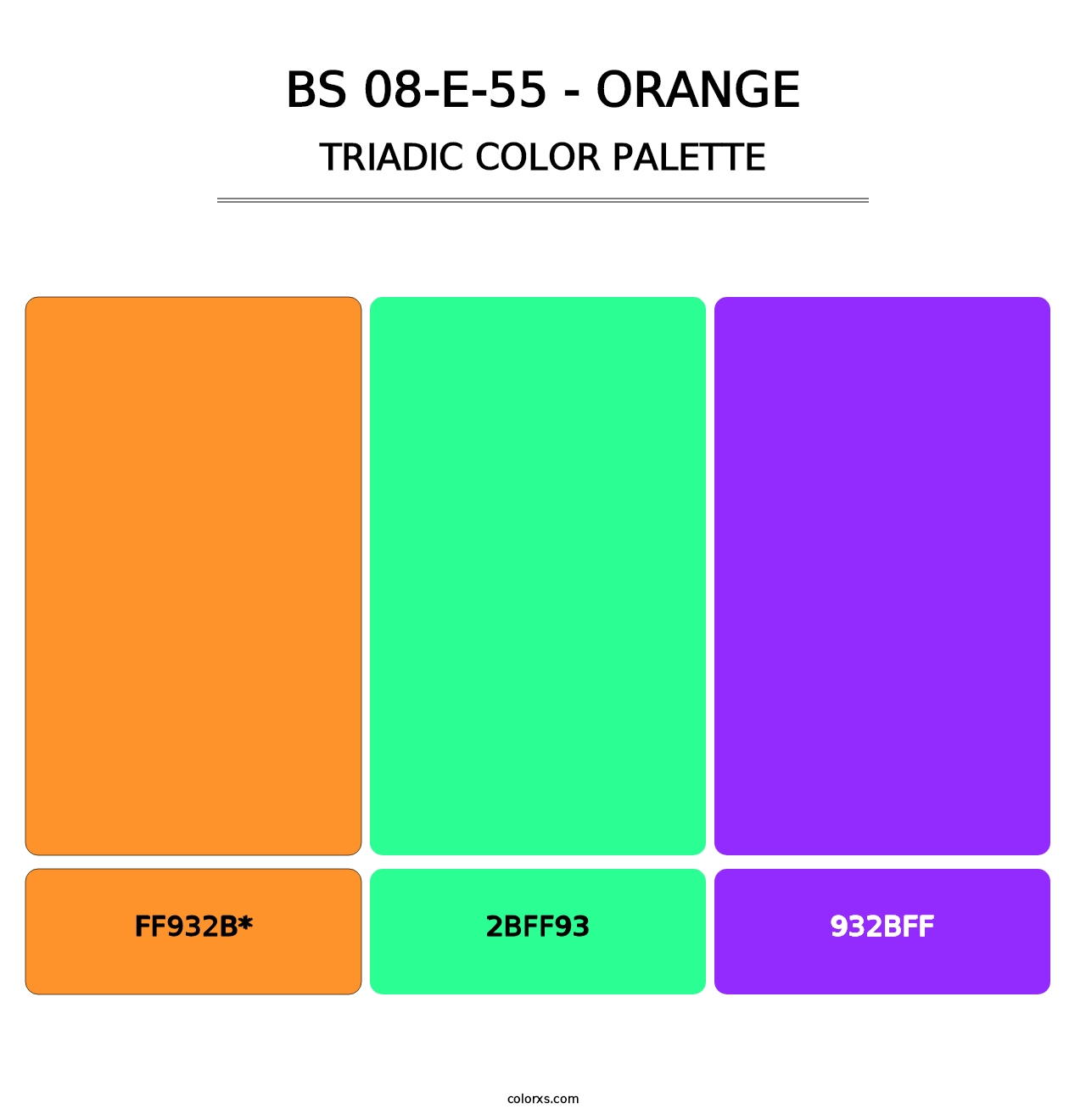 BS 08-E-55 - Orange - Triadic Color Palette