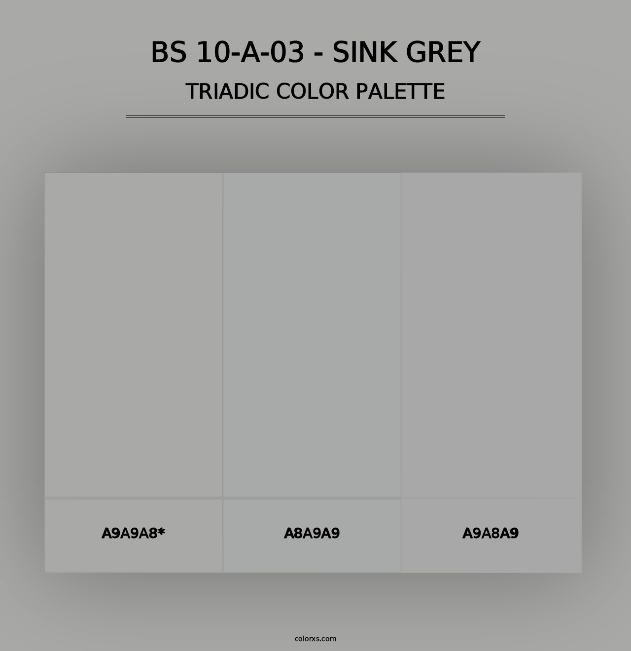 BS 10-A-03 - Sink Grey - Triadic Color Palette