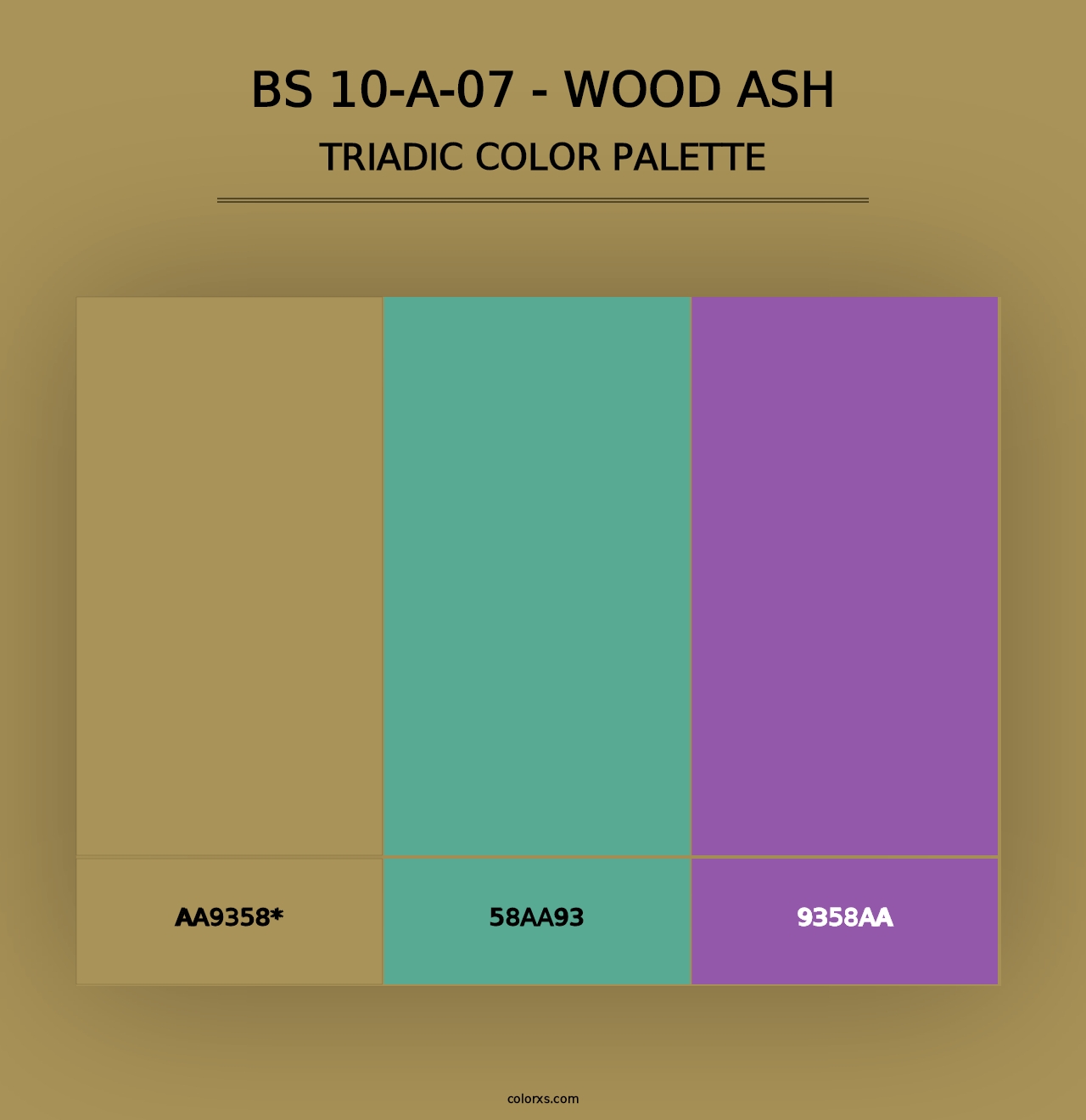 BS 10-A-07 - Wood Ash - Triadic Color Palette