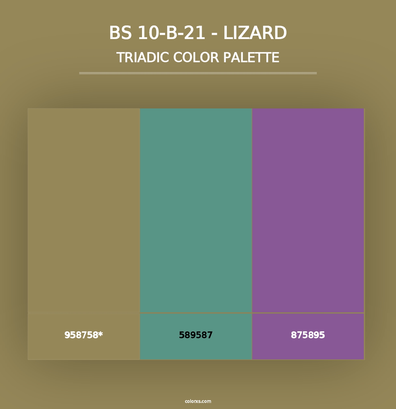 BS 10-B-21 - Lizard - Triadic Color Palette