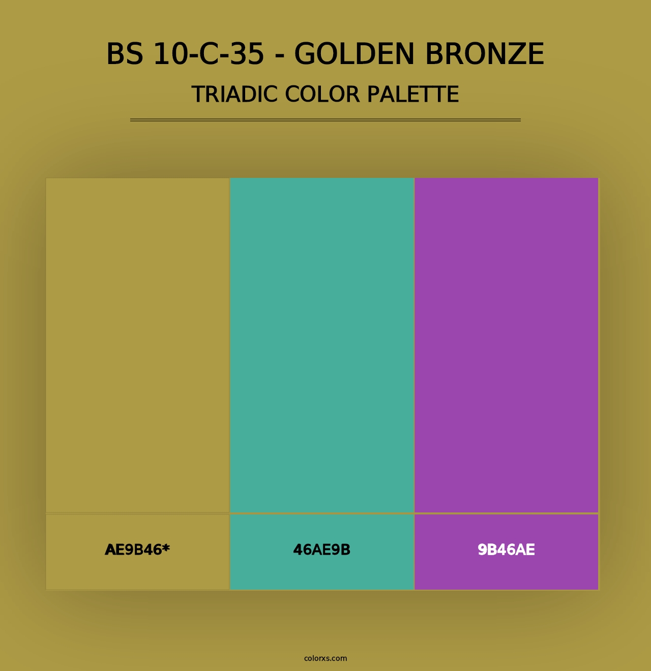 BS 10-C-35 - Golden Bronze - Triadic Color Palette