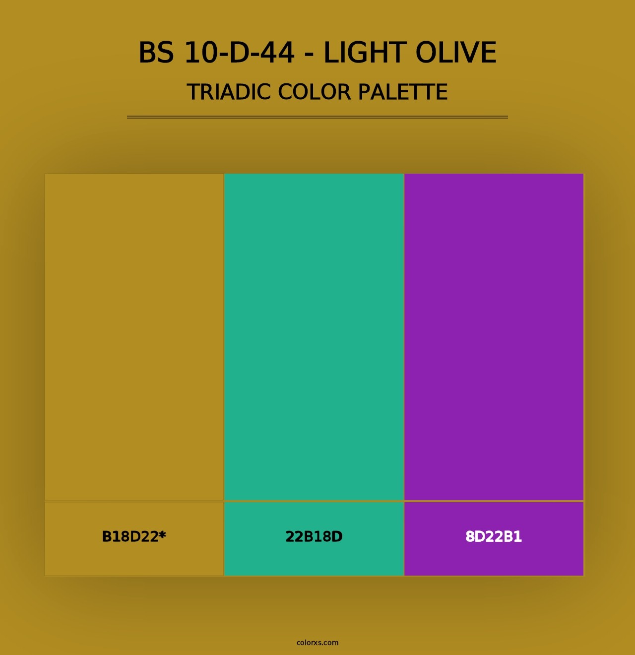 BS 10-D-44 - Light Olive - Triadic Color Palette