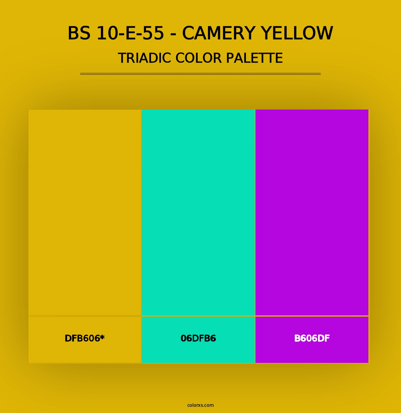 BS 10-E-55 - Camery Yellow - Triadic Color Palette