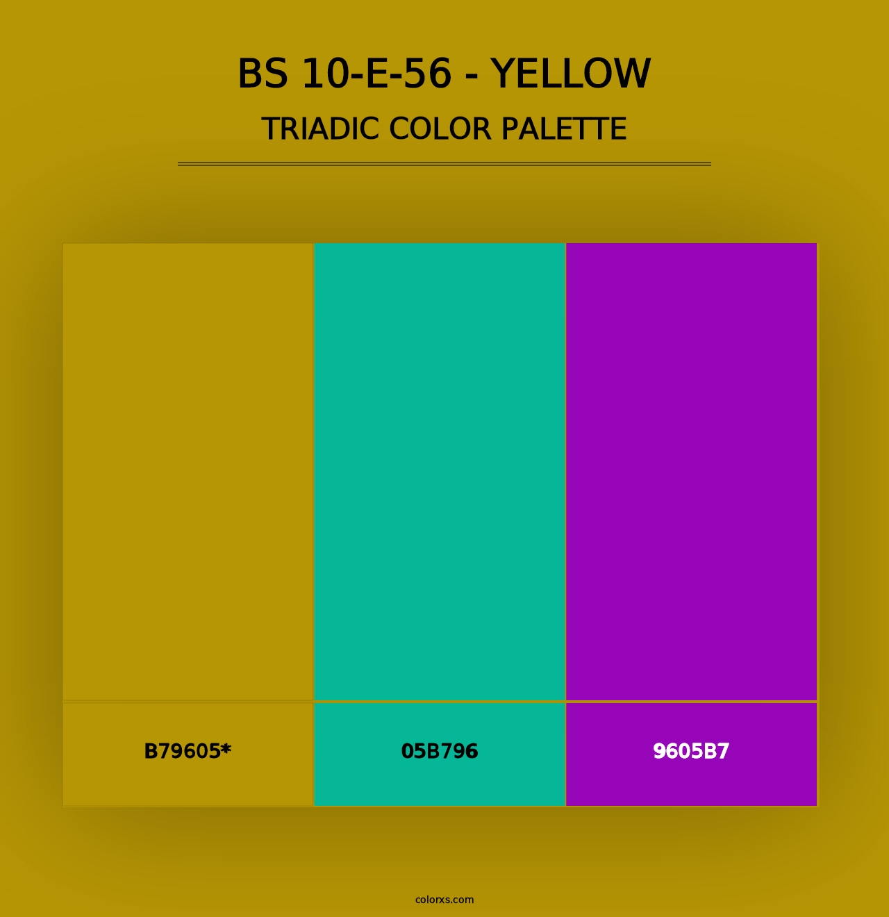 BS 10-E-56 - Yellow - Triadic Color Palette