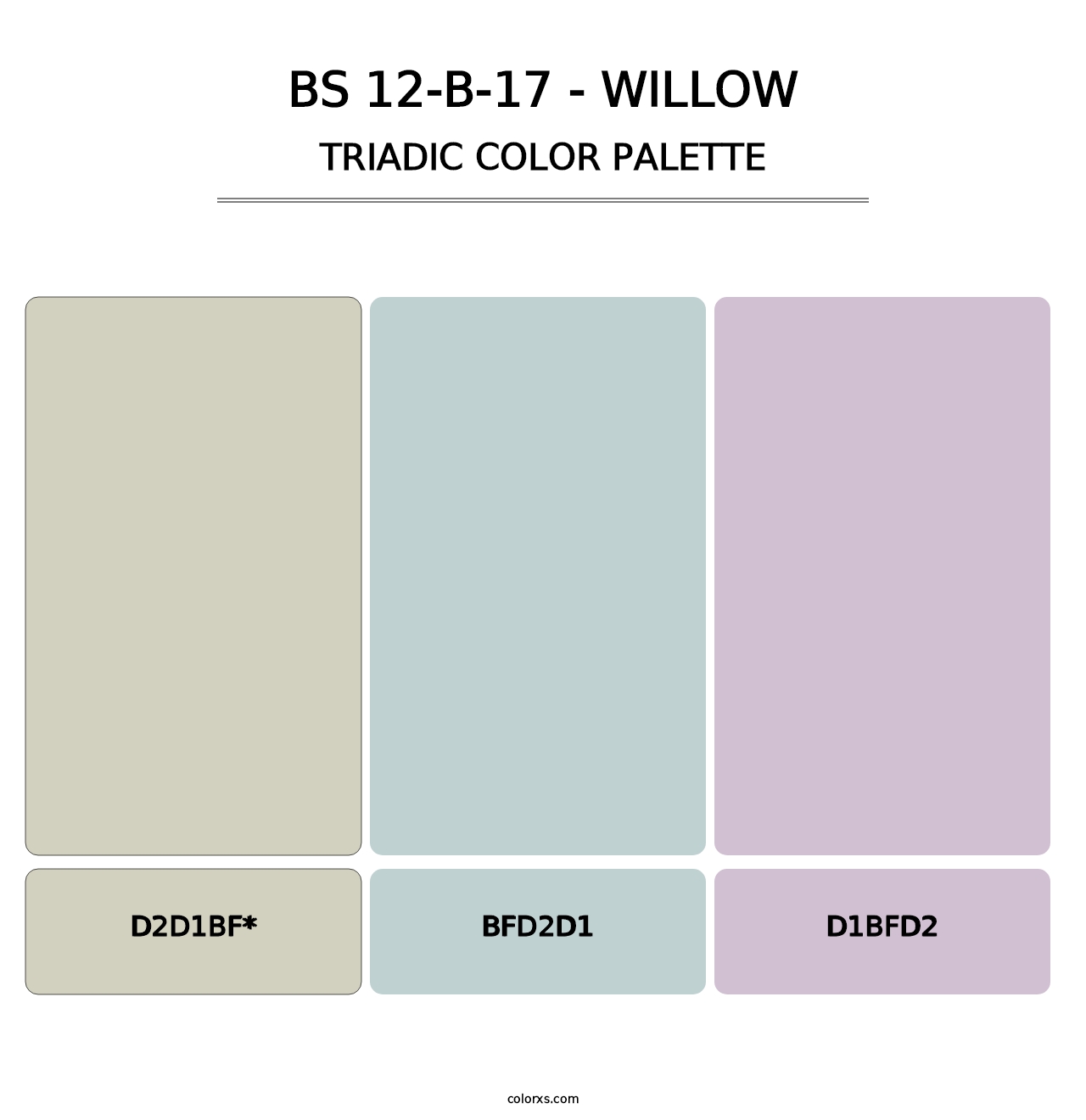 BS 12-B-17 - Willow - Triadic Color Palette