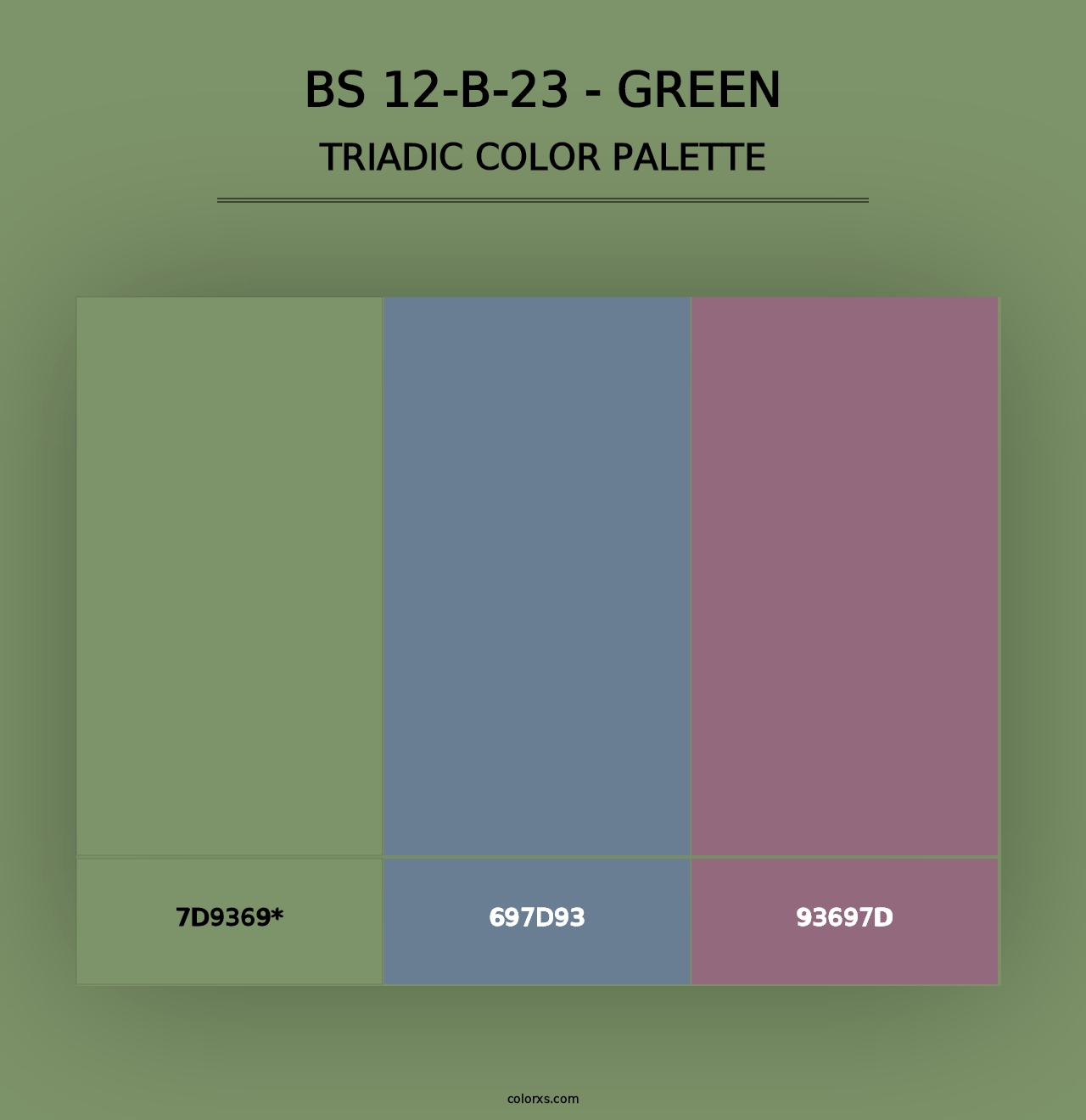 BS 12-B-23 - Green - Triadic Color Palette