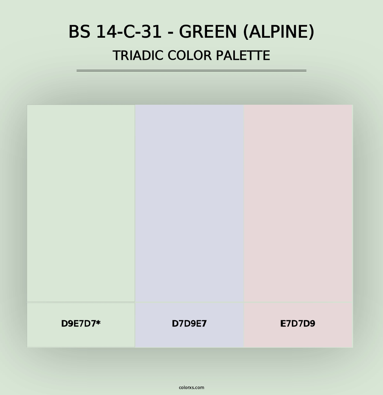 BS 14-C-31 - Green (Alpine) - Triadic Color Palette