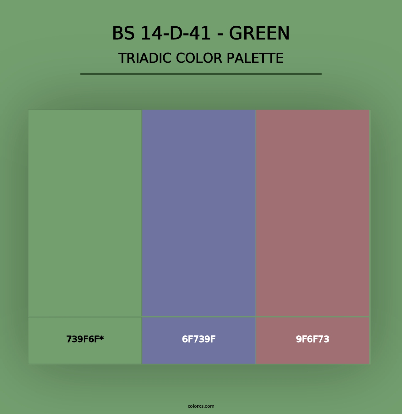 BS 14-D-41 - Green - Triadic Color Palette