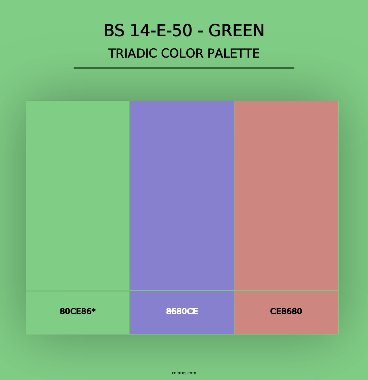 BS 14-E-50 - Green - Triadic Color Palette