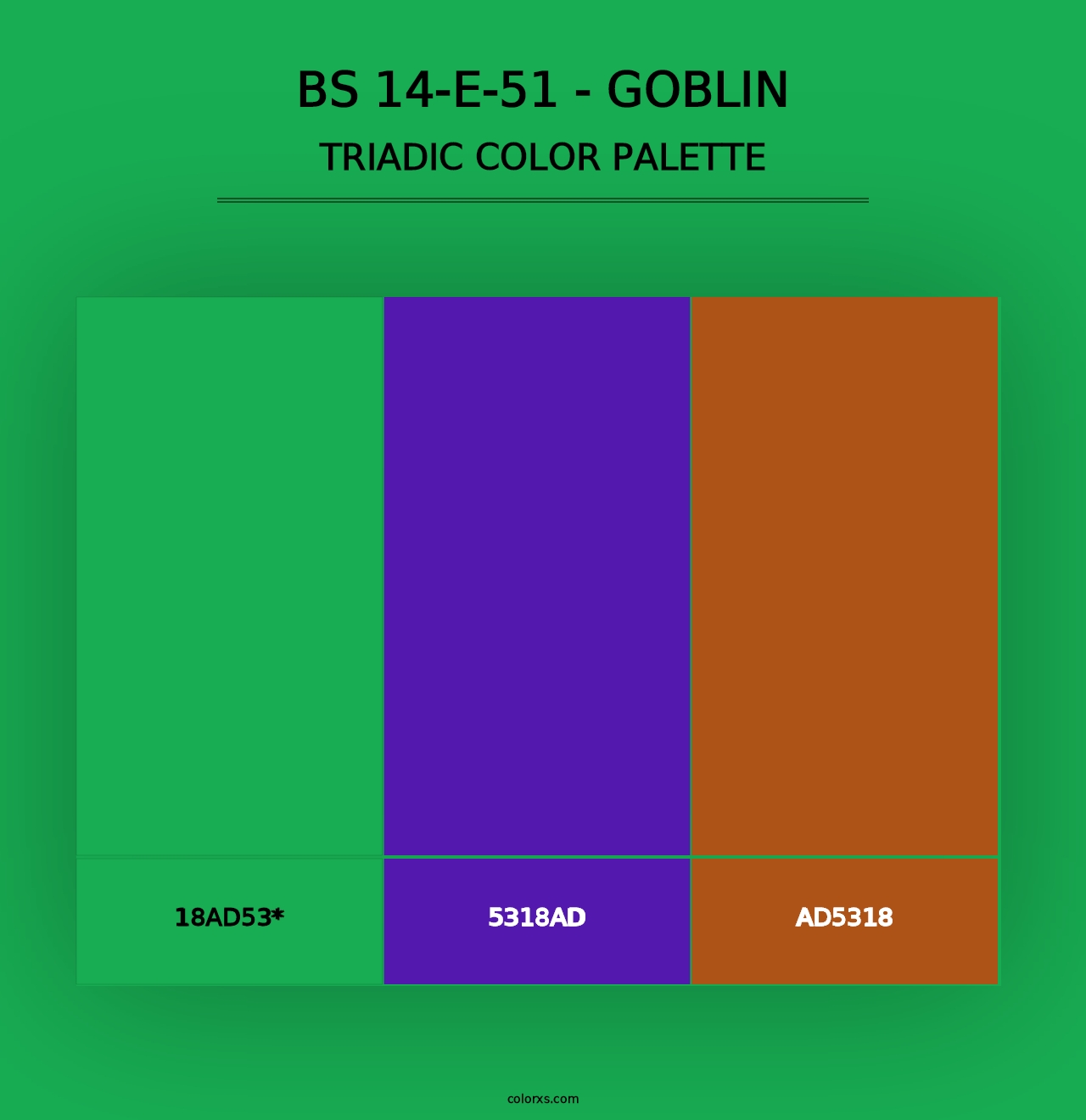 BS 14-E-51 - Goblin - Triadic Color Palette