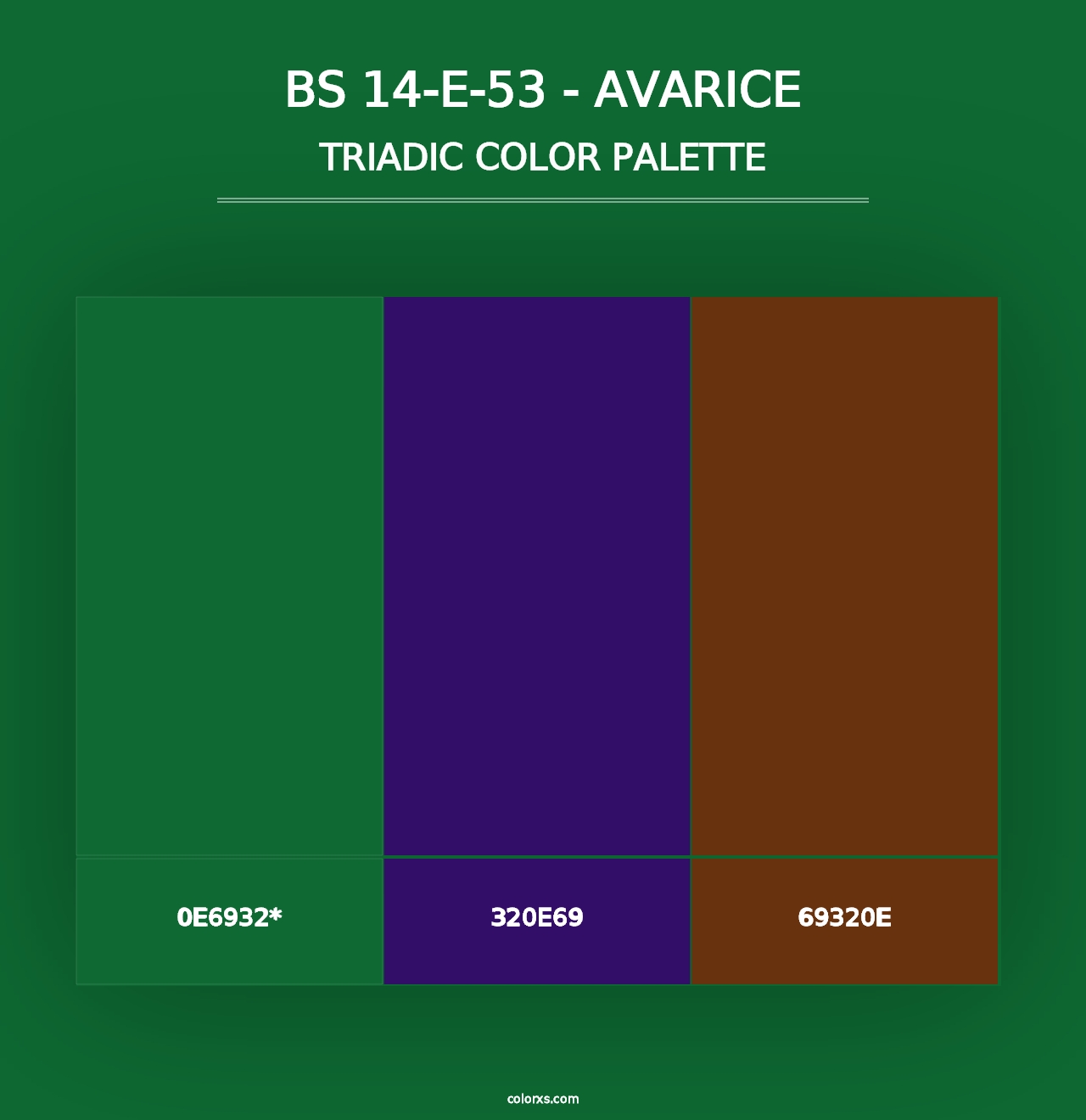 BS 14-E-53 - Avarice - Triadic Color Palette