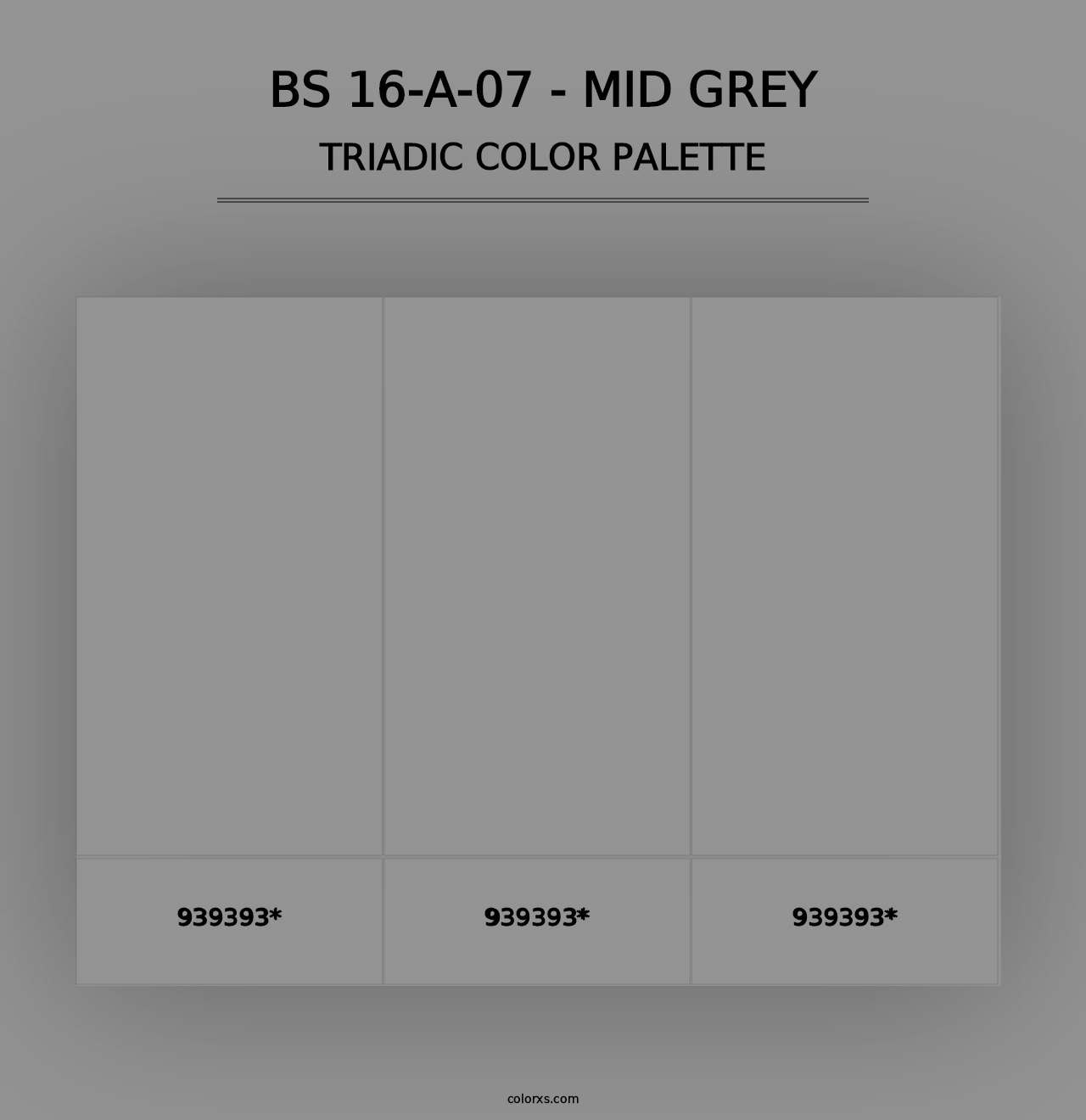 BS 16-A-07 - Mid Grey - Triadic Color Palette