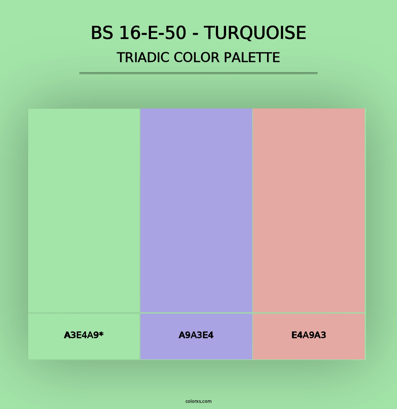 BS 16-E-50 - Turquoise - Triadic Color Palette