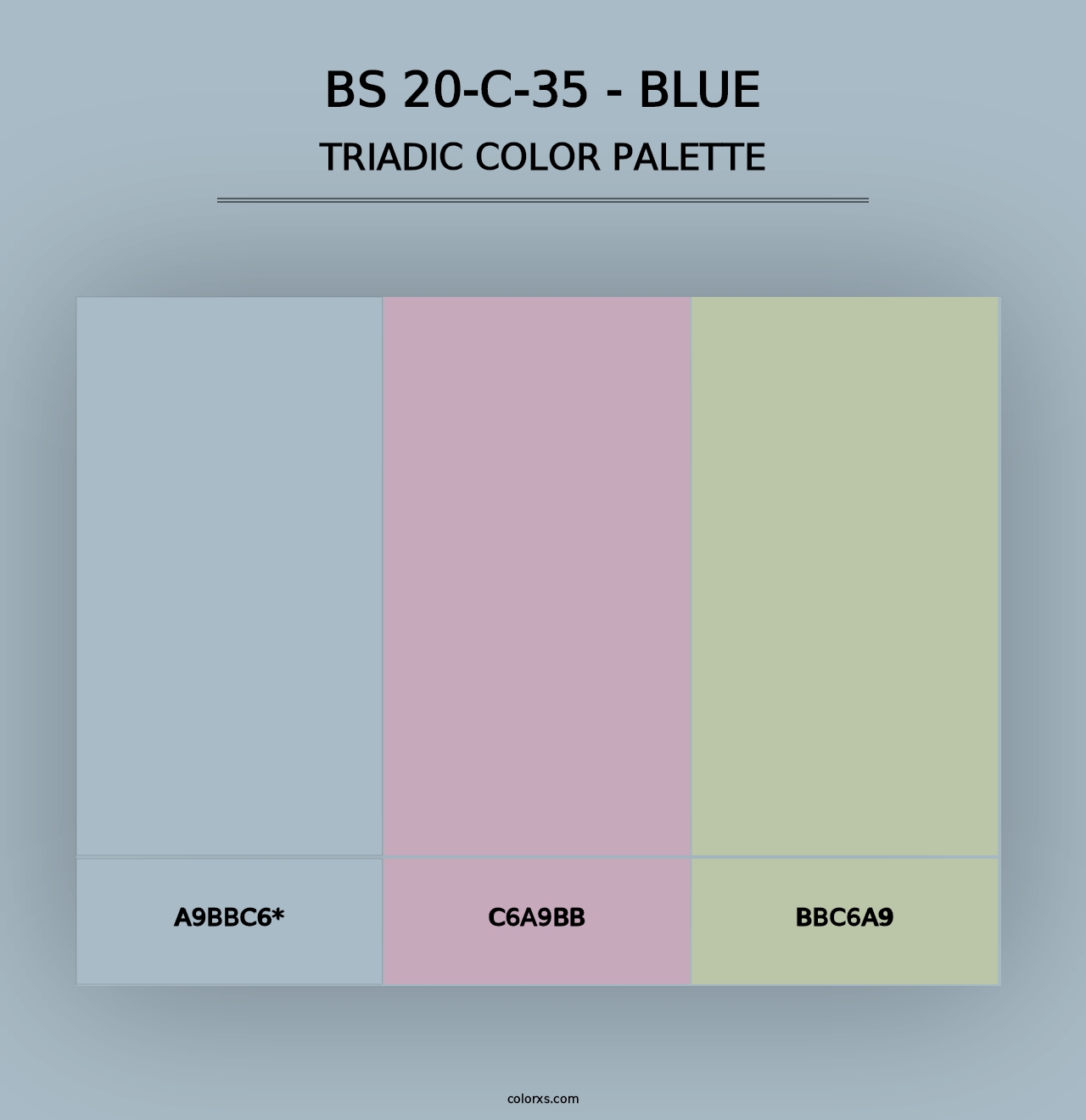 BS 20-C-35 - Blue - Triadic Color Palette