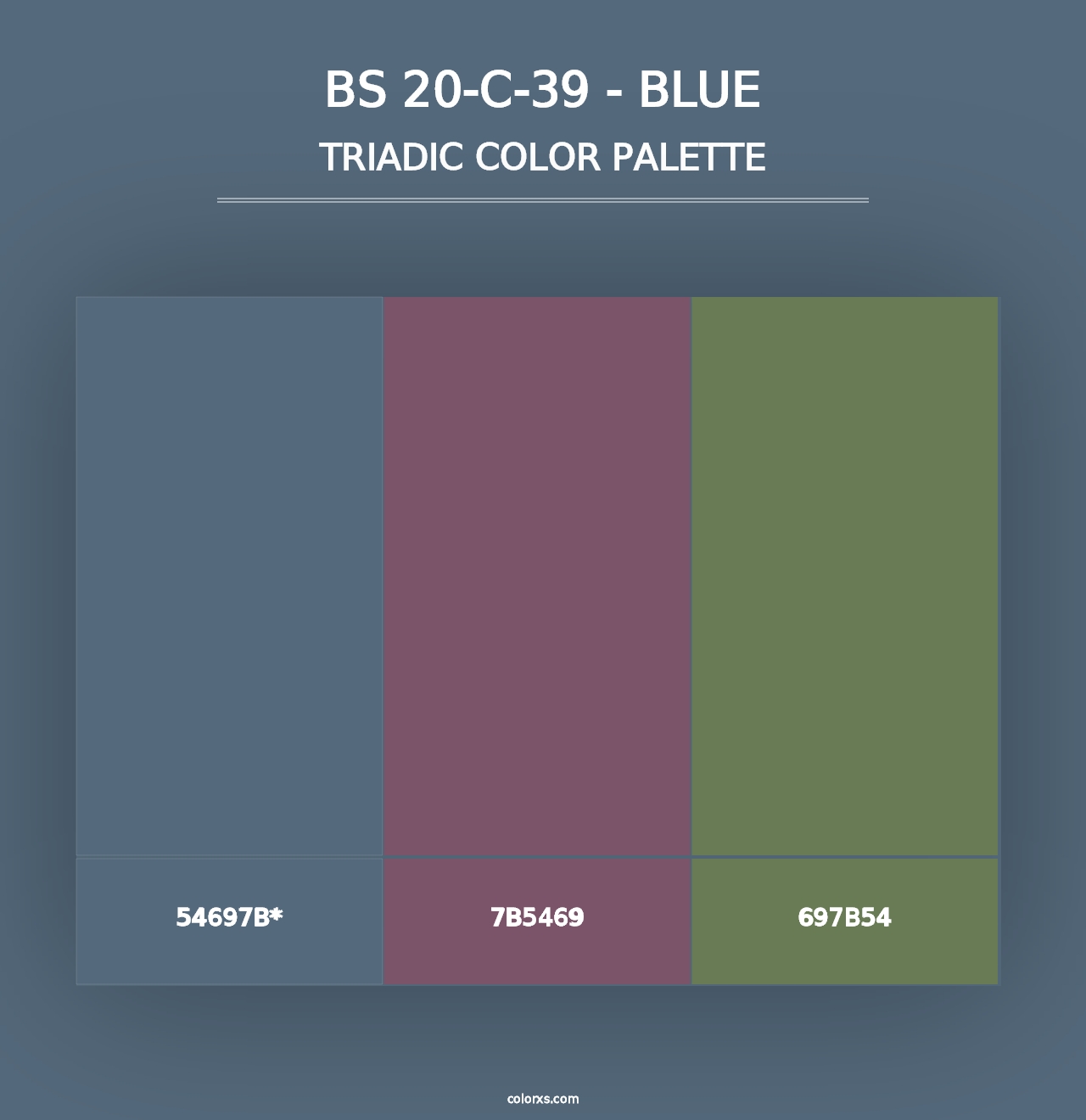 BS 20-C-39 - Blue - Triadic Color Palette