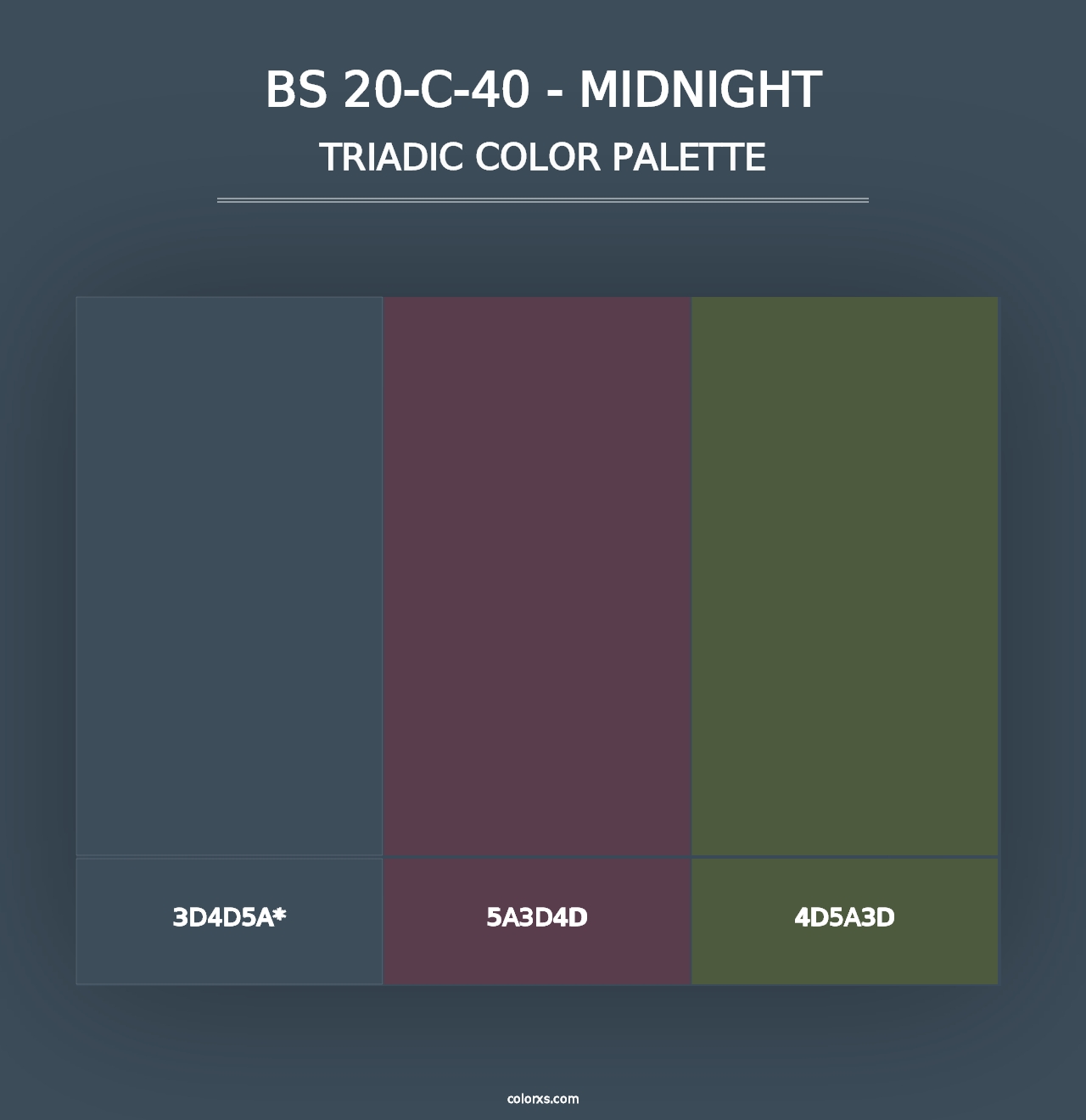 BS 20-C-40 - Midnight - Triadic Color Palette