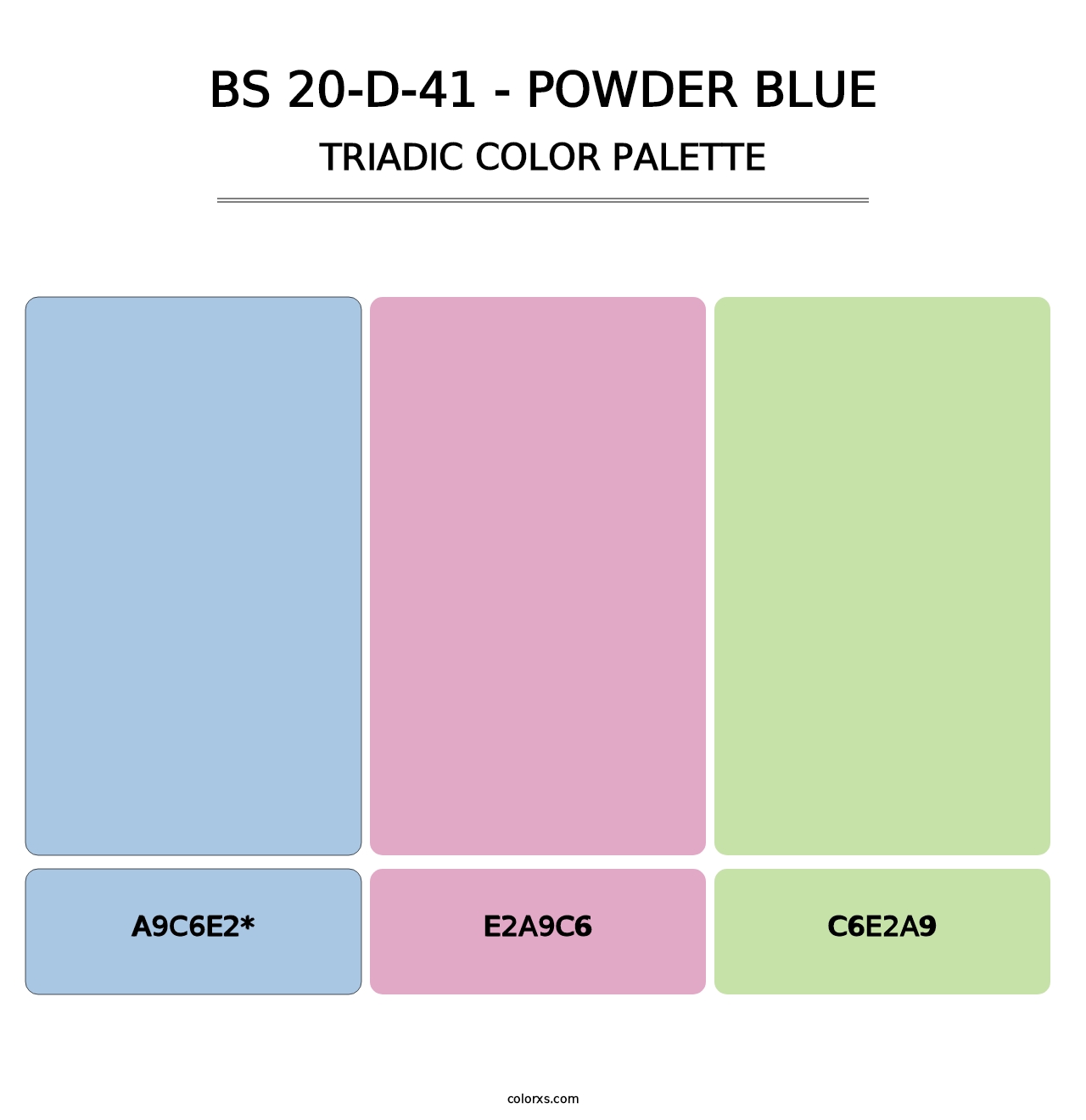 BS 20-D-41 - Powder Blue - Triadic Color Palette