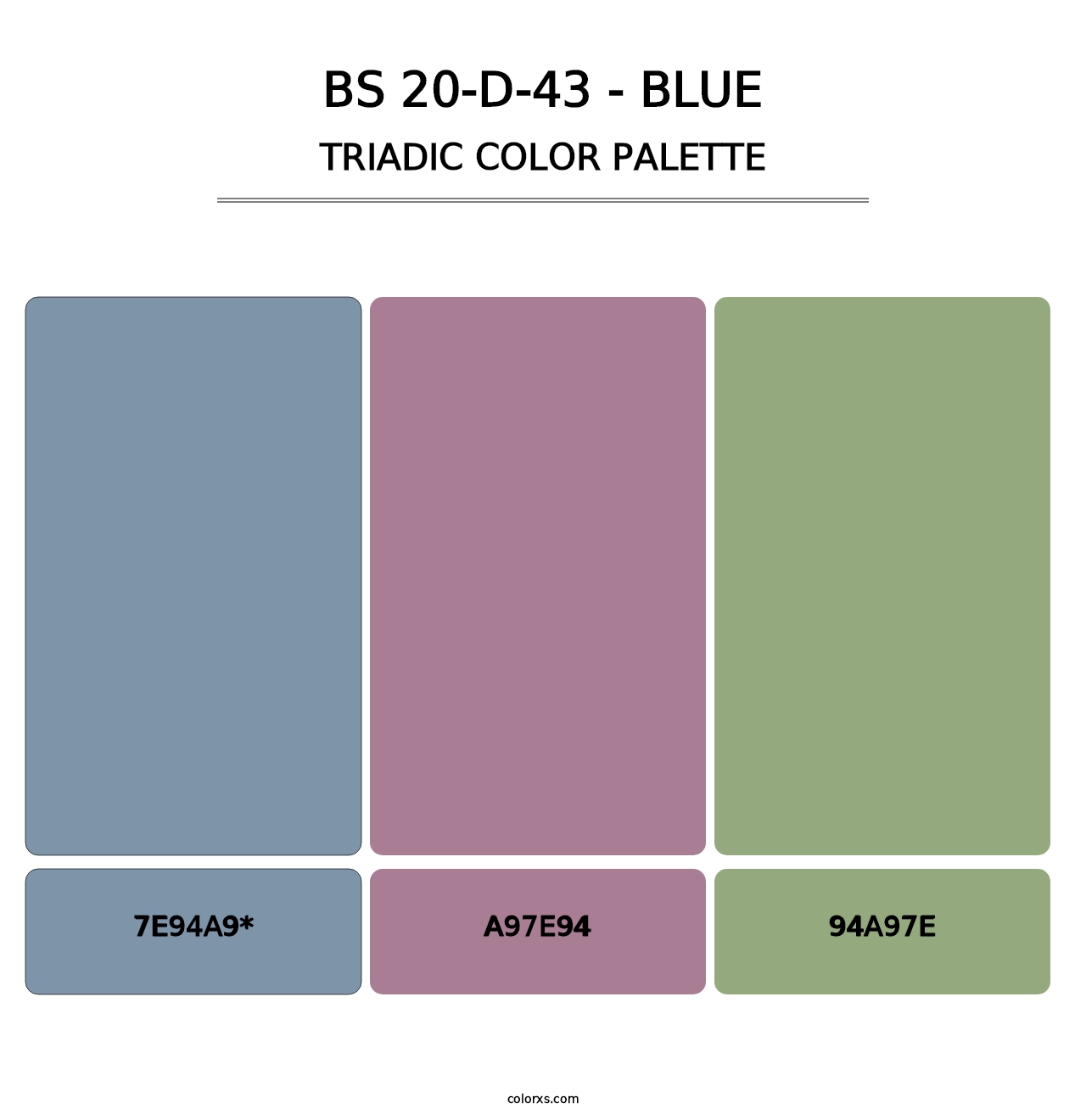 BS 20-D-43 - Blue - Triadic Color Palette