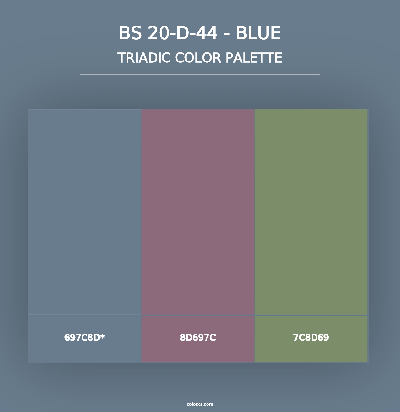 BS 20-D-44 - Blue - Triadic Color Palette