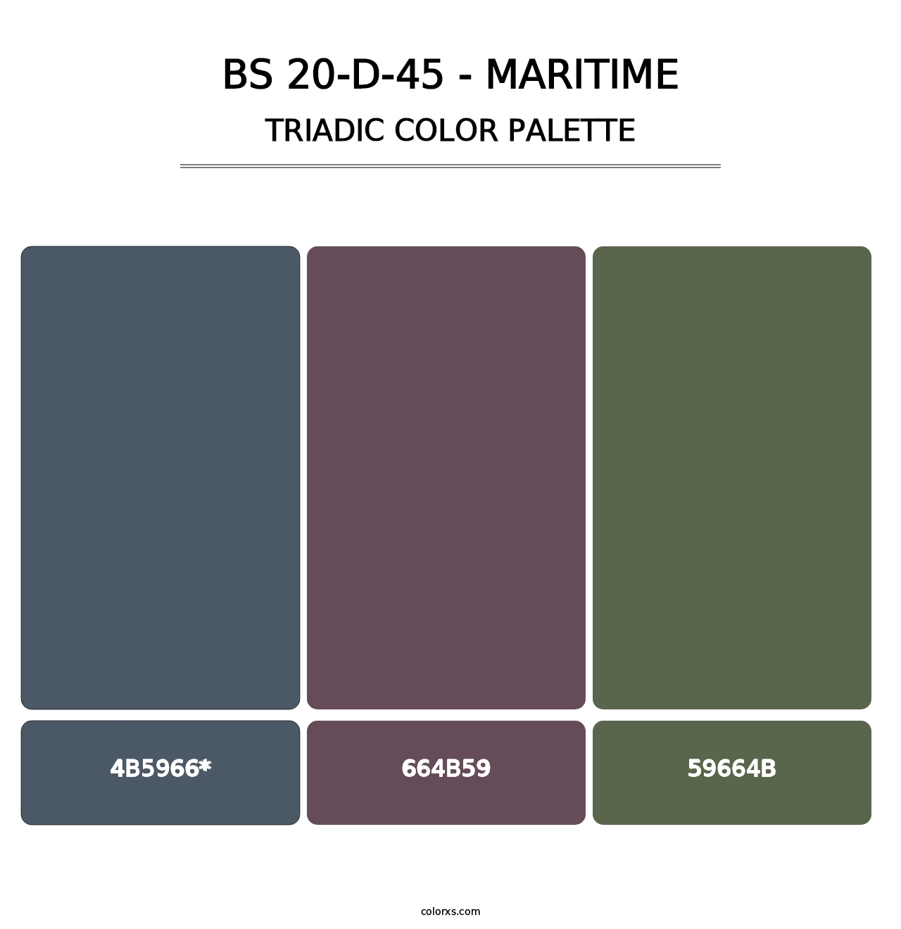 BS 20-D-45 - Maritime - Triadic Color Palette