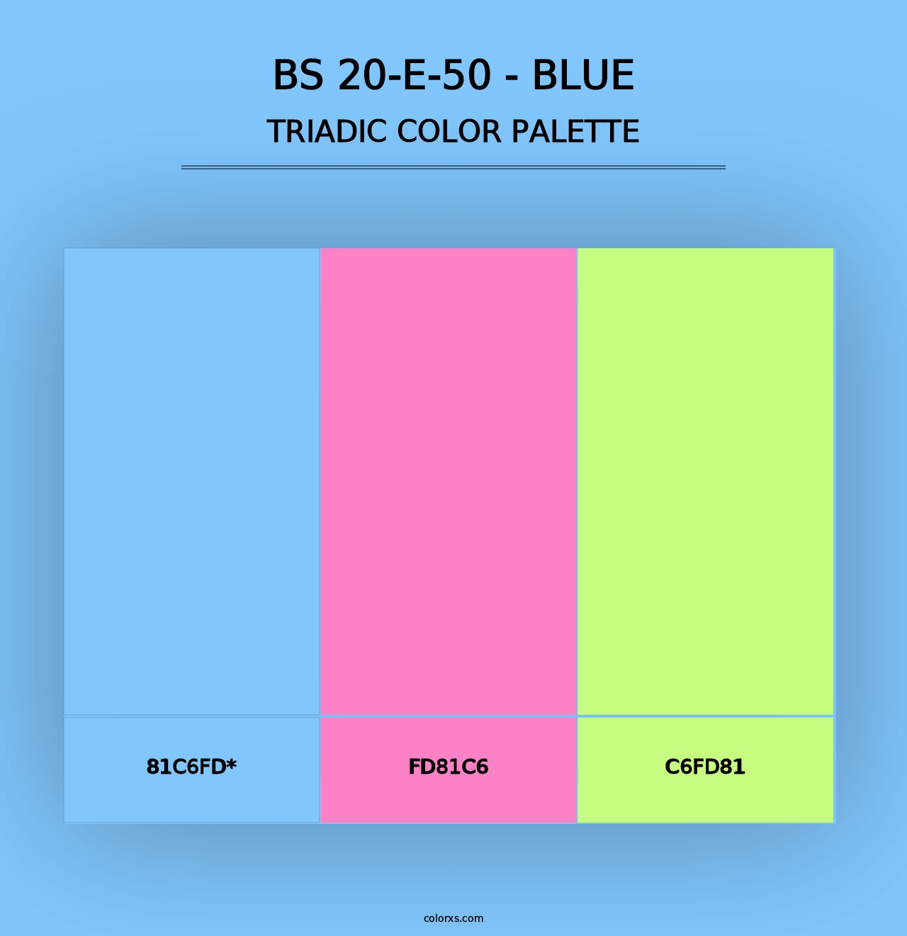 BS 20-E-50 - Blue - Triadic Color Palette