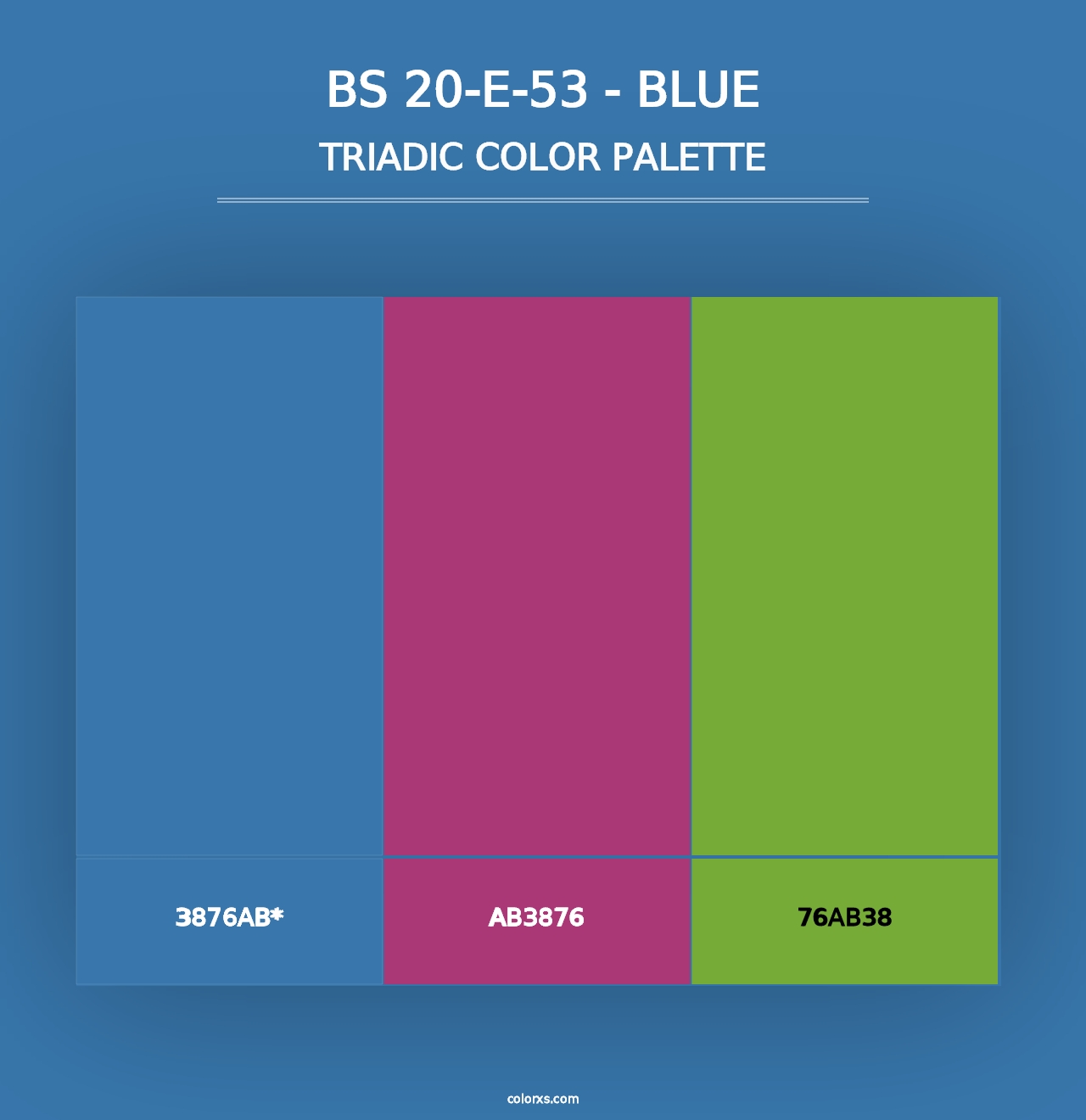 BS 20-E-53 - Blue - Triadic Color Palette