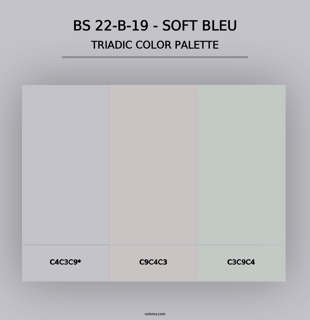 BS 22-B-19 - Soft Bleu - Triadic Color Palette