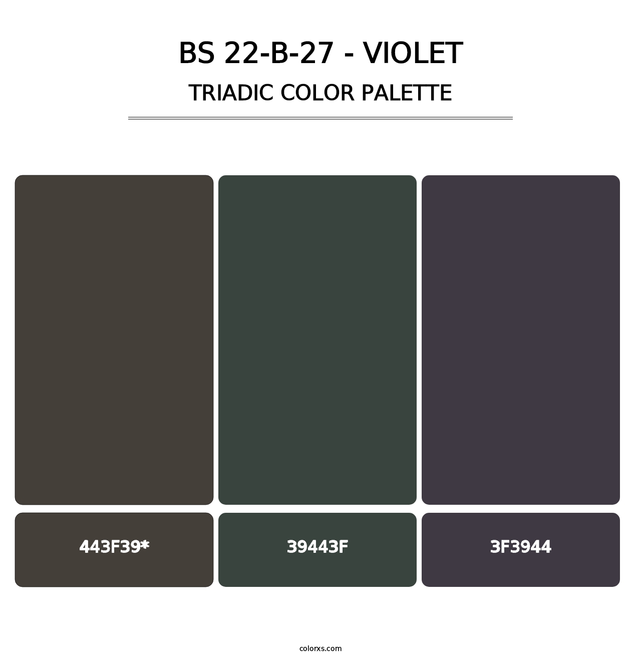 BS 22-B-27 - Violet - Triadic Color Palette