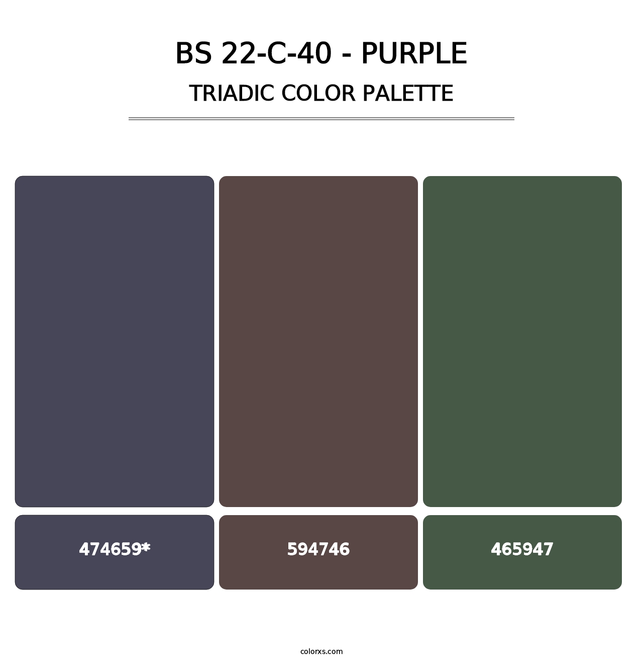 BS 22-C-40 - Purple - Triadic Color Palette