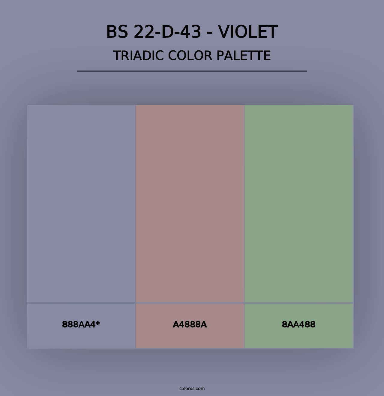 BS 22-D-43 - Violet - Triadic Color Palette