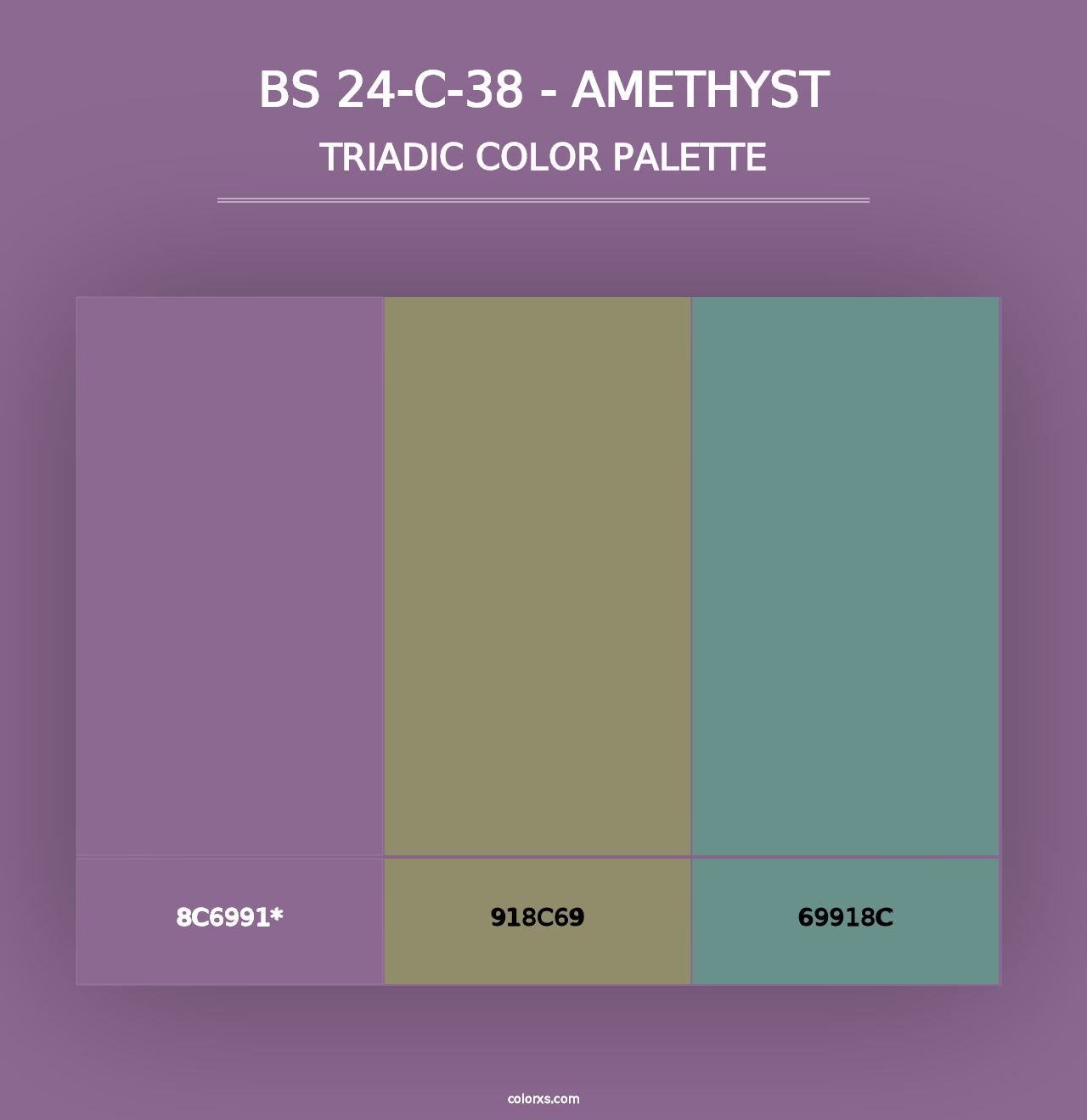 BS 24-C-38 - Amethyst - Triadic Color Palette