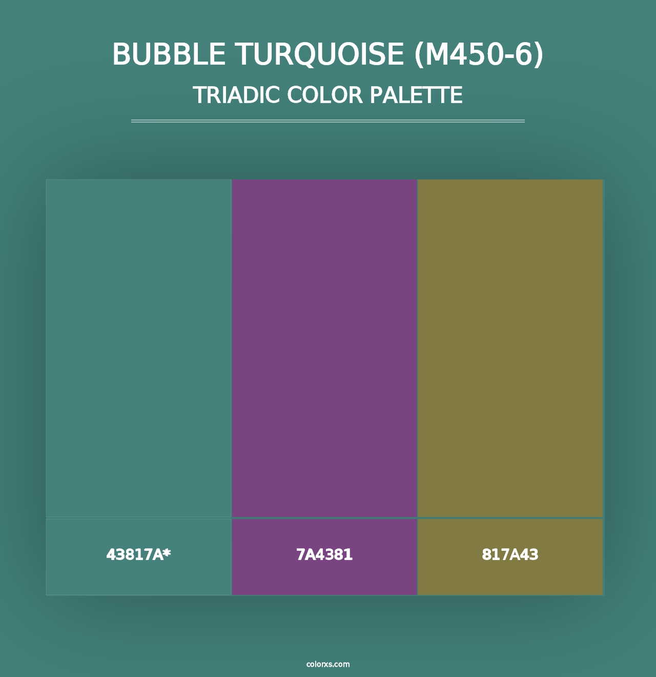 Bubble Turquoise (M450-6) - Triadic Color Palette