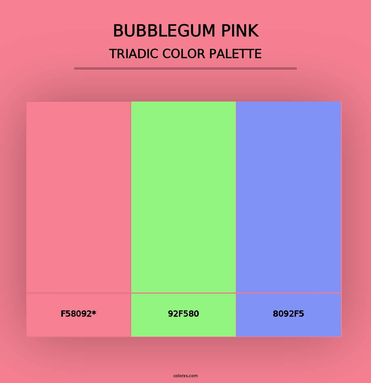 Bubblegum Pink - Triadic Color Palette