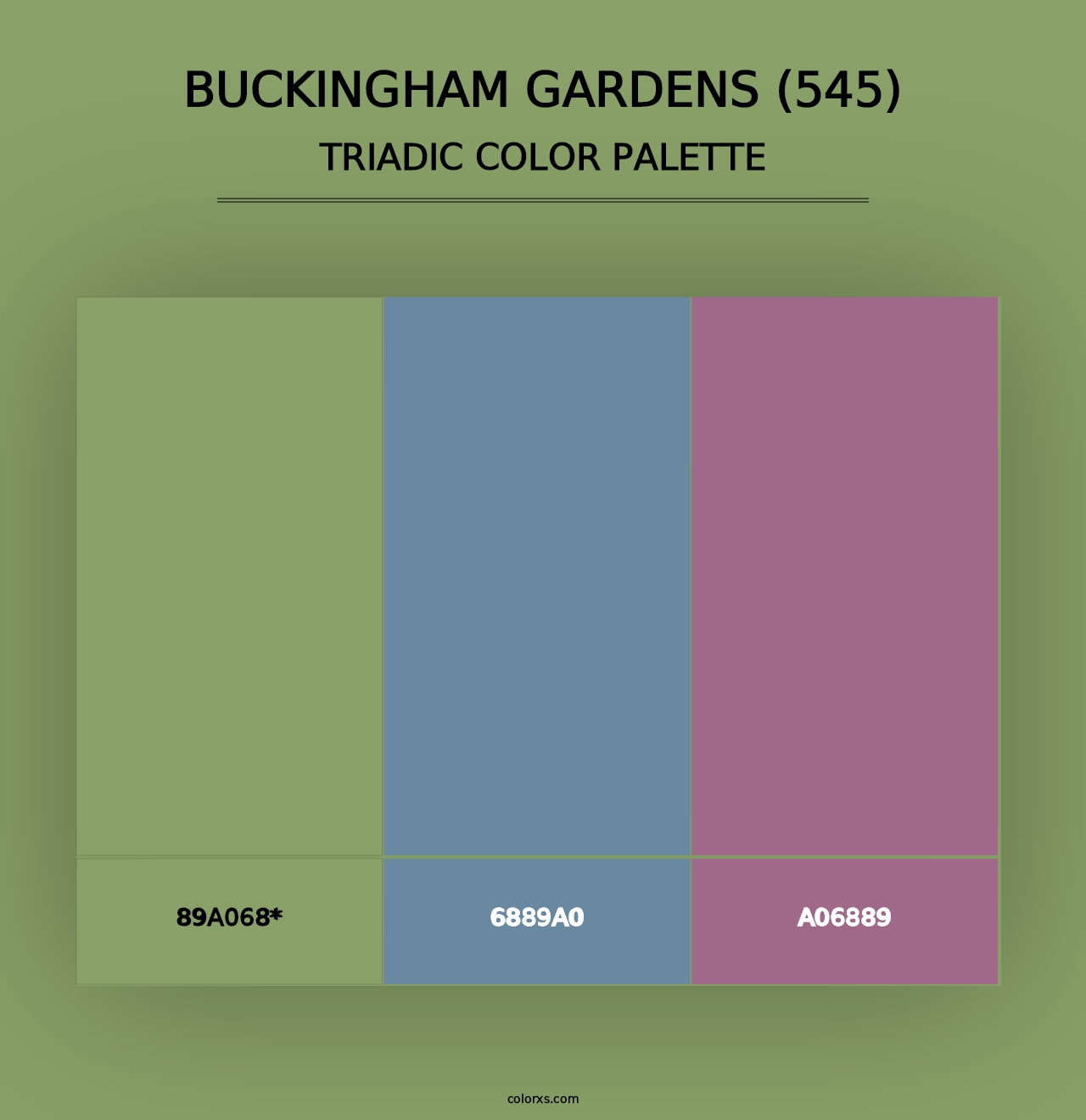 Buckingham Gardens (545) - Triadic Color Palette